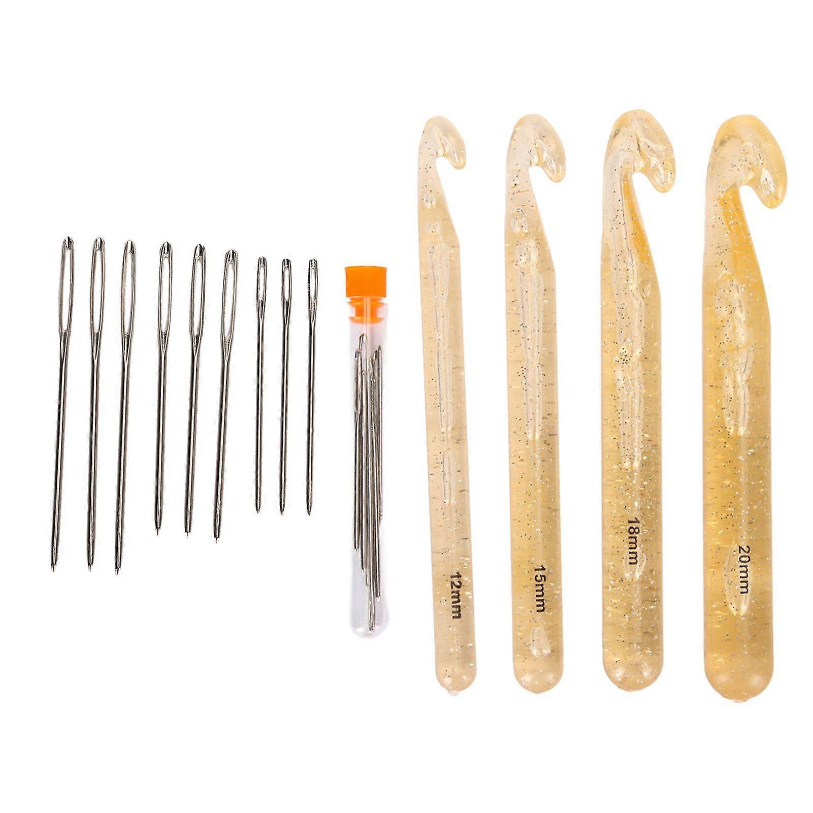 2025 أحدث طراز 4 أحجام مجموعة خطاف كروشيه كبيرة 12 مم إلى 20 مم مريح