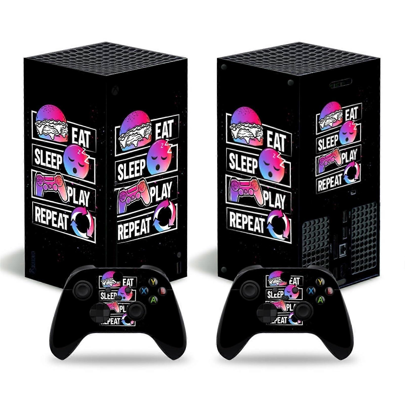 Protective Vinyl Skin Stickers for Xbox Series X Console and Controllers, Bubble-Free Design, Includes Two Wireless Controller Skins