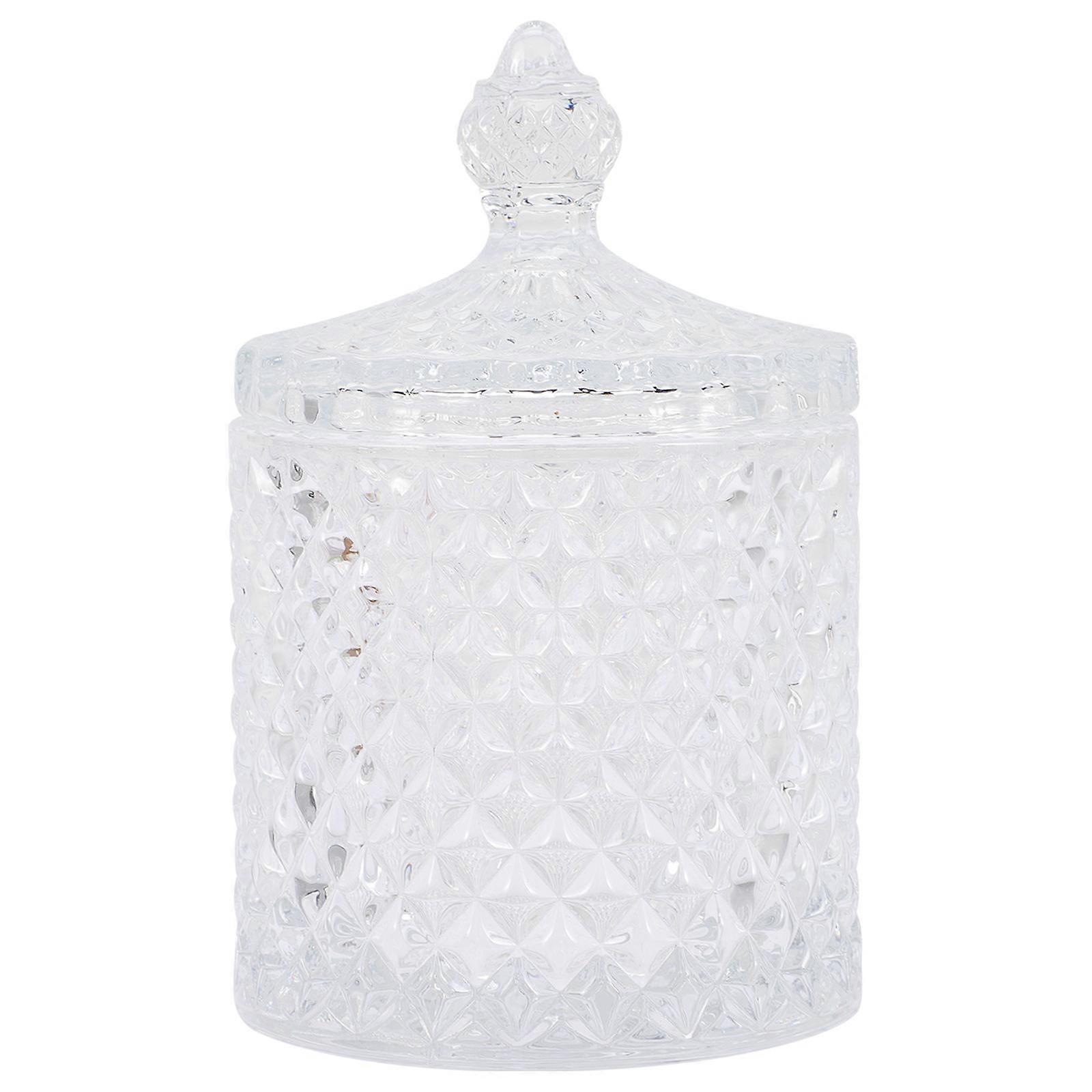 Clear Glass Candle Storage Jar with Lid – Thickened, Portable Container for Candles, Candy, Spices – Ideal for Home Use & Decorative Display