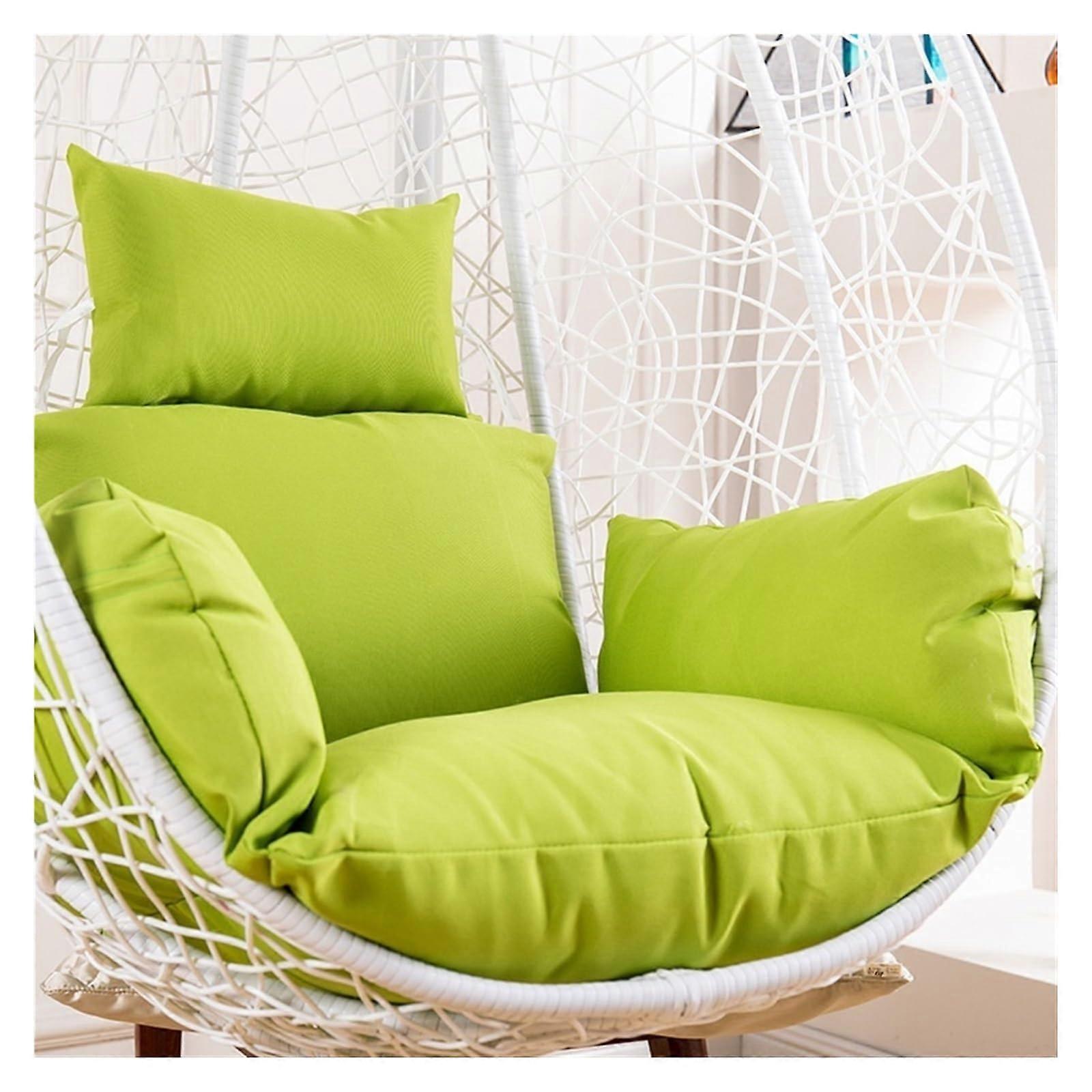 Hammock chair cushion for rocking chairs, swing seats, and hanging baskets – comfortable green seat cushion for outdoor garden relaxation.