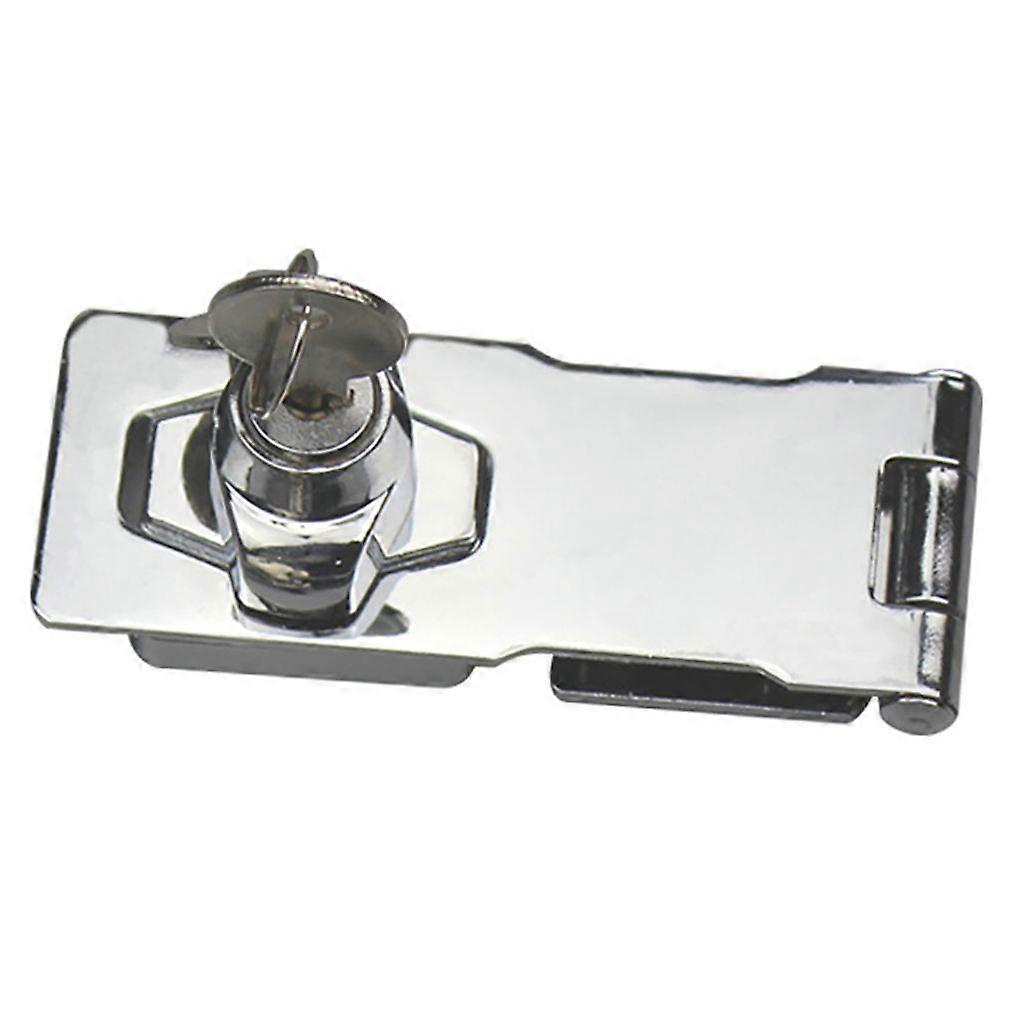 Covered Self-Locking Security Staples 2 Button Cabinet Lock Drawer Padlock Silver Size: 4 Inch