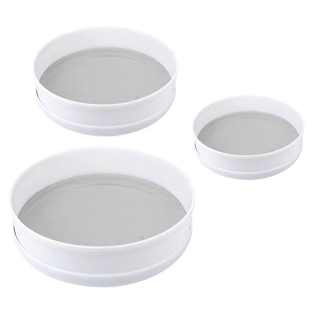 3pcs Round Fine Mesh Flour Sieve Strainers for Sifting Flour, Cocoa Powder – Kitchen Tools for Baking and Cooking