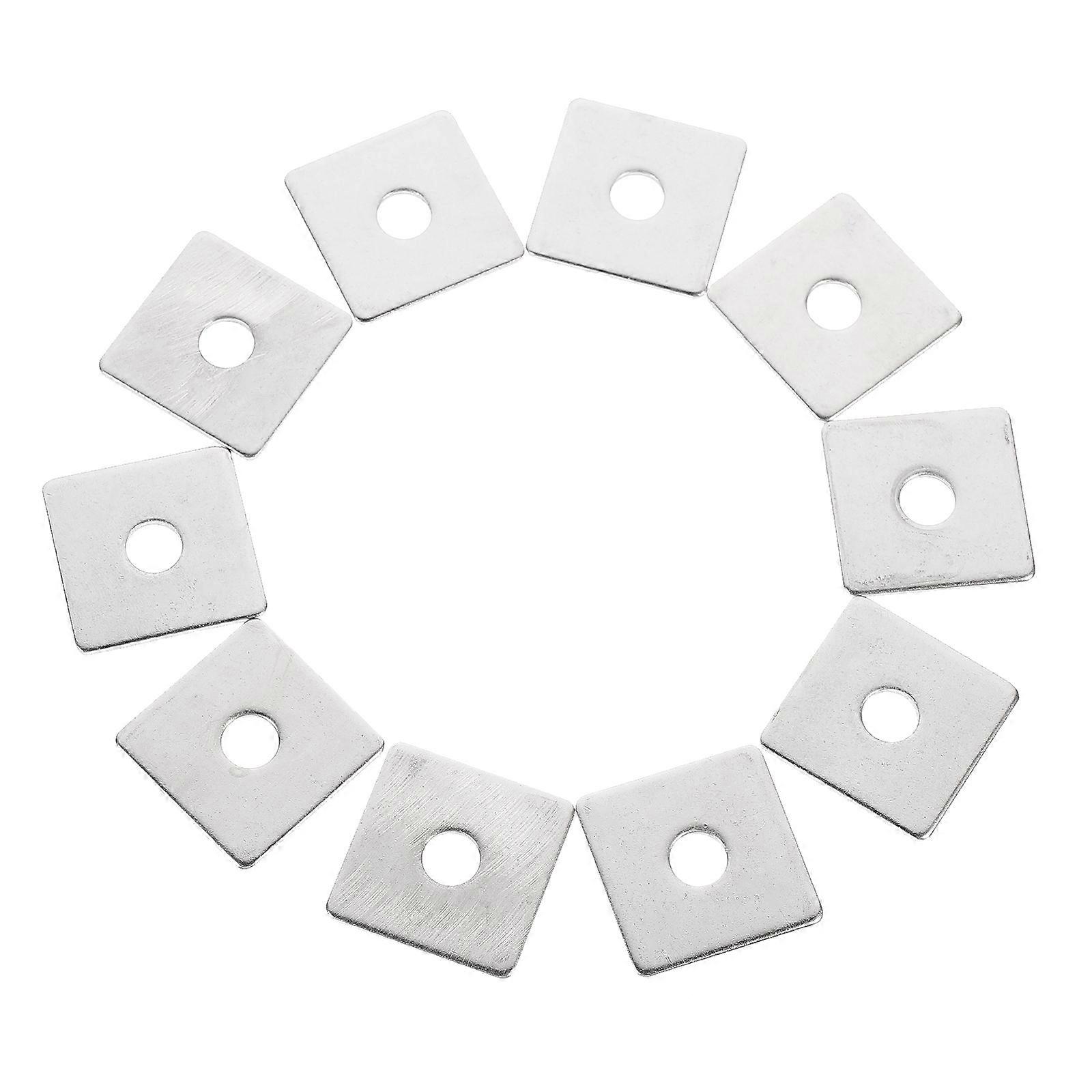 10Pcs Square Stainless Steel Washers Flat Plate Useful Hardware