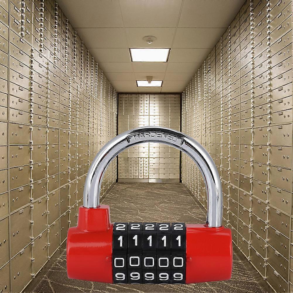 5 Digit Code Lock Padlock U shaped Suitcase Door Combination Lock Red