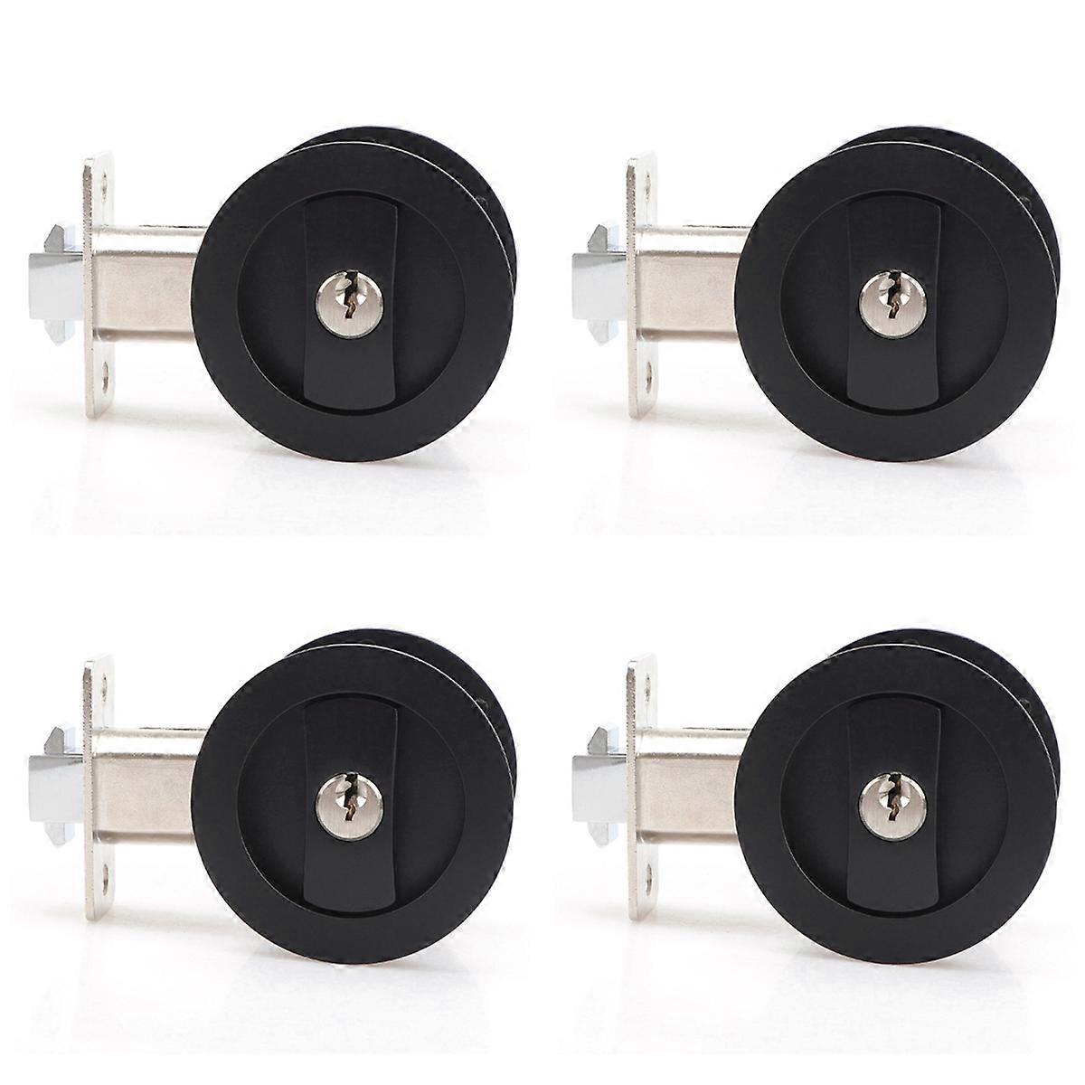 Sliding Pocket Door Lock Black Privacy Round Pocket