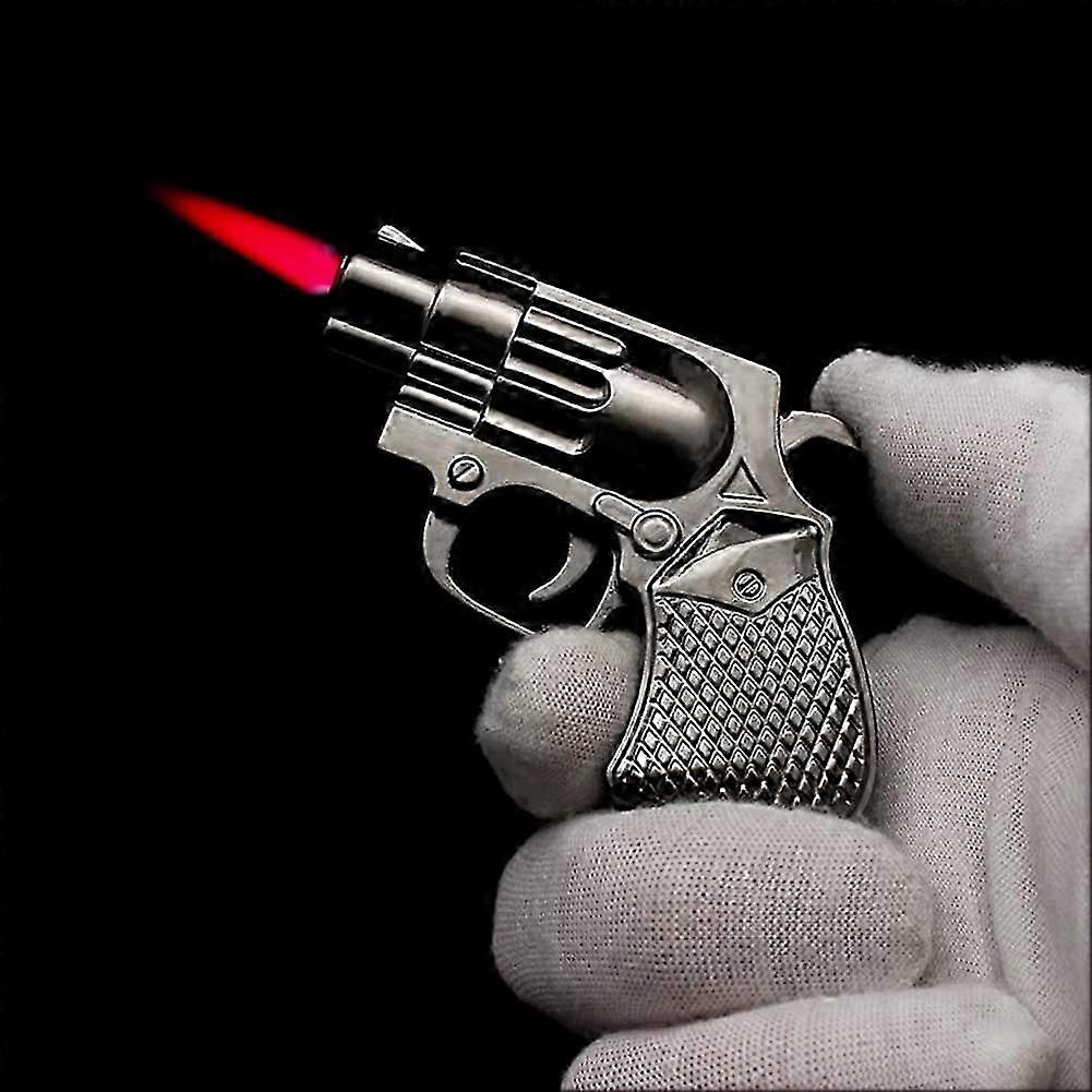 Red Flame Windproof Jet - Mini Gun Refillable Butane Keychain, Men's