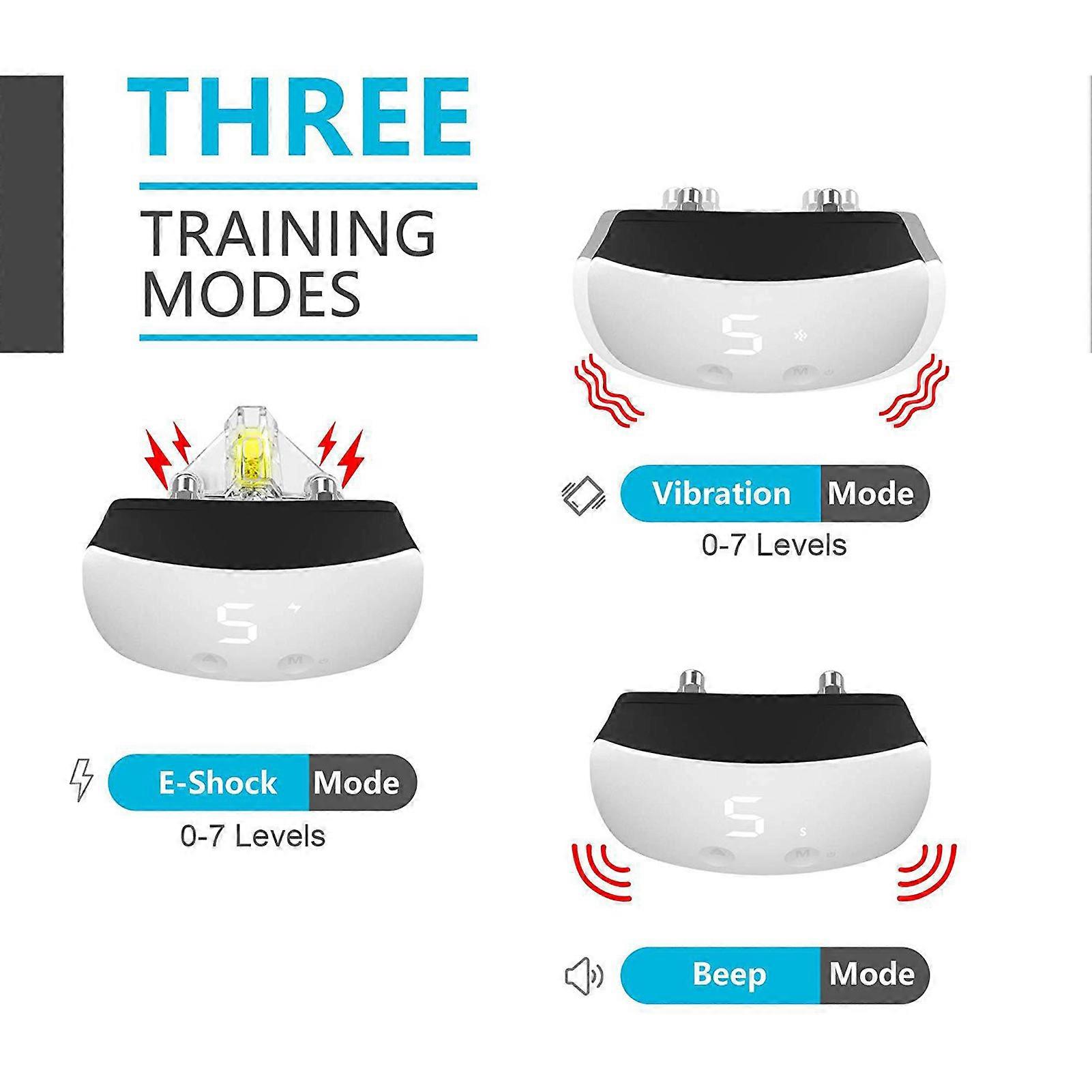 Bark Rechargeable Anti Barking Training Collar Trainer with Three Efficient and Safe Modes for All Dog Breeds
