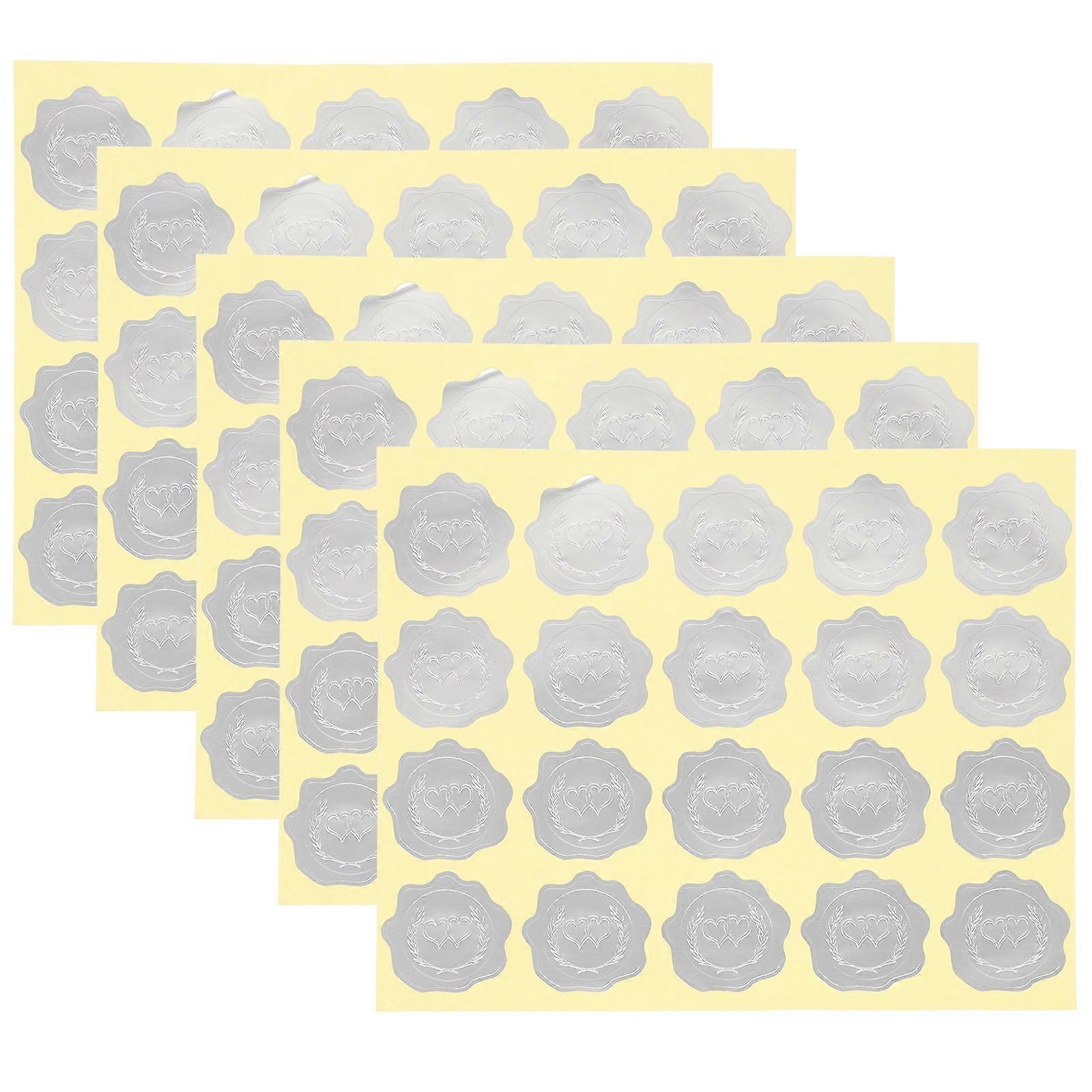 Decorative Label Sticker Circular Silver 3.5x3.5cm Good Adhesion for Envelopes and Greeting Cards 100Pcs