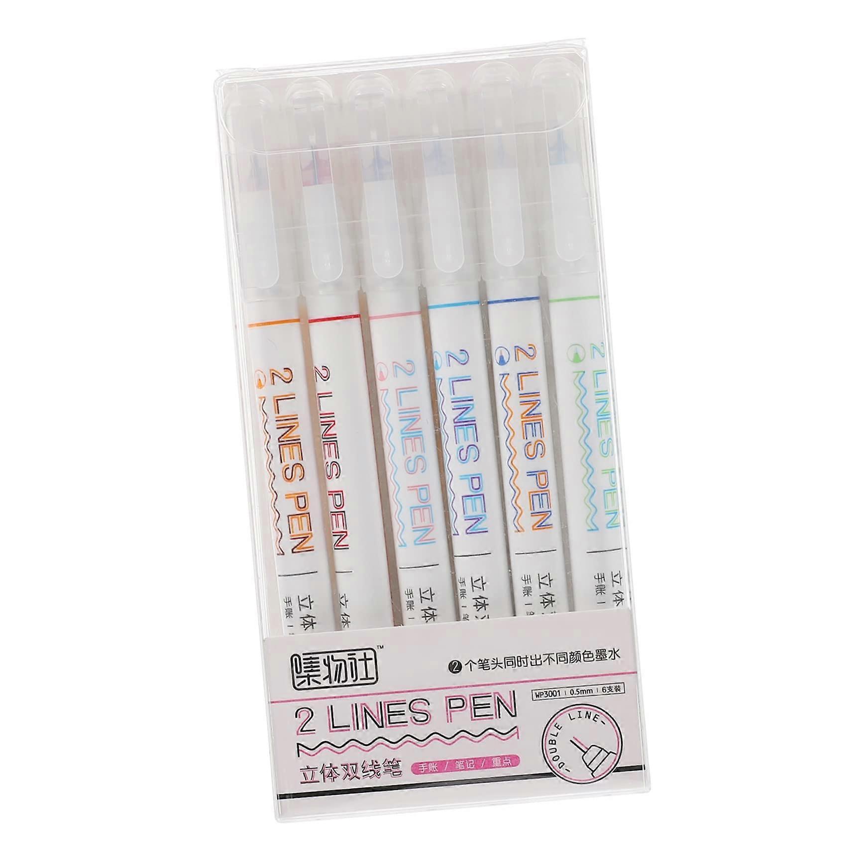 1 Satz Doppel Stifte Dual-Tip Glitter Markers Set For Drawings And Craft Projects Ergonomic Grip Vibrant Colors 6 Pack