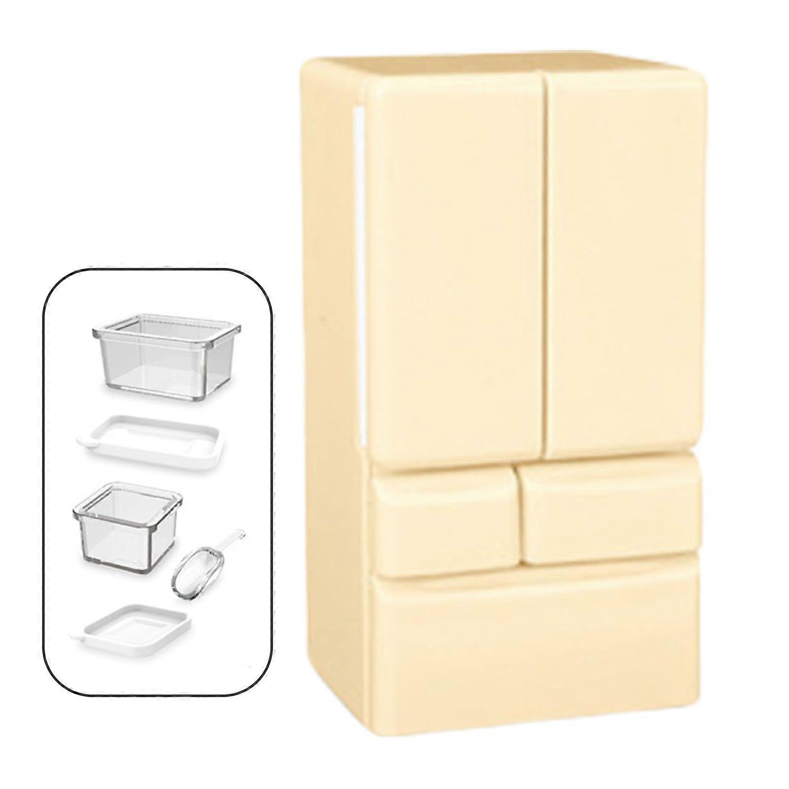 Plastic Miniature Fridge Model Toy for 1/12 Dollhouses, Multi-Color Scene Display Decoration for Children