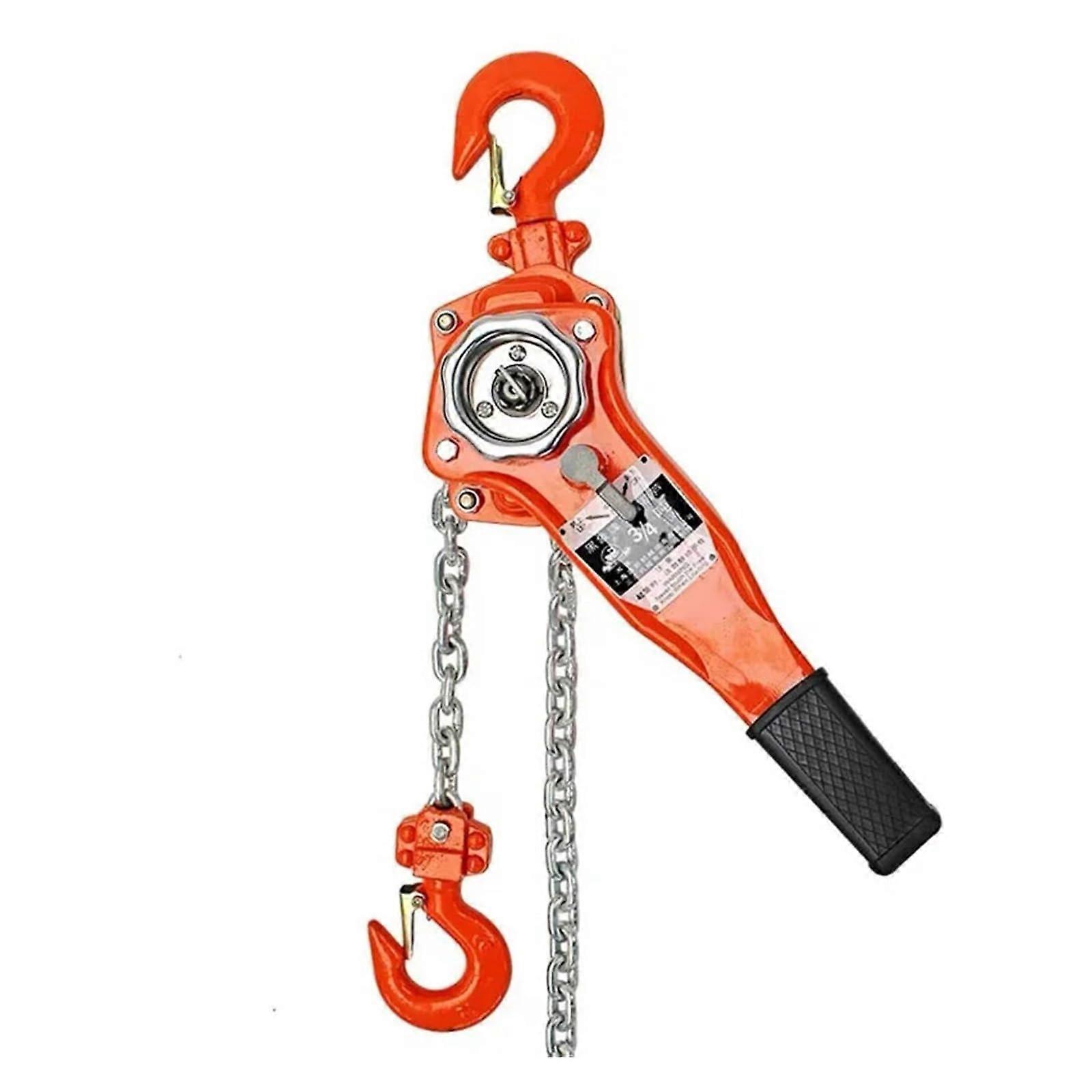 1.5 t manual ratchet lever chain hoist, 1.5 m portable hand block lifting mechanism, including pullerpulleyhook assembly with  load capacity