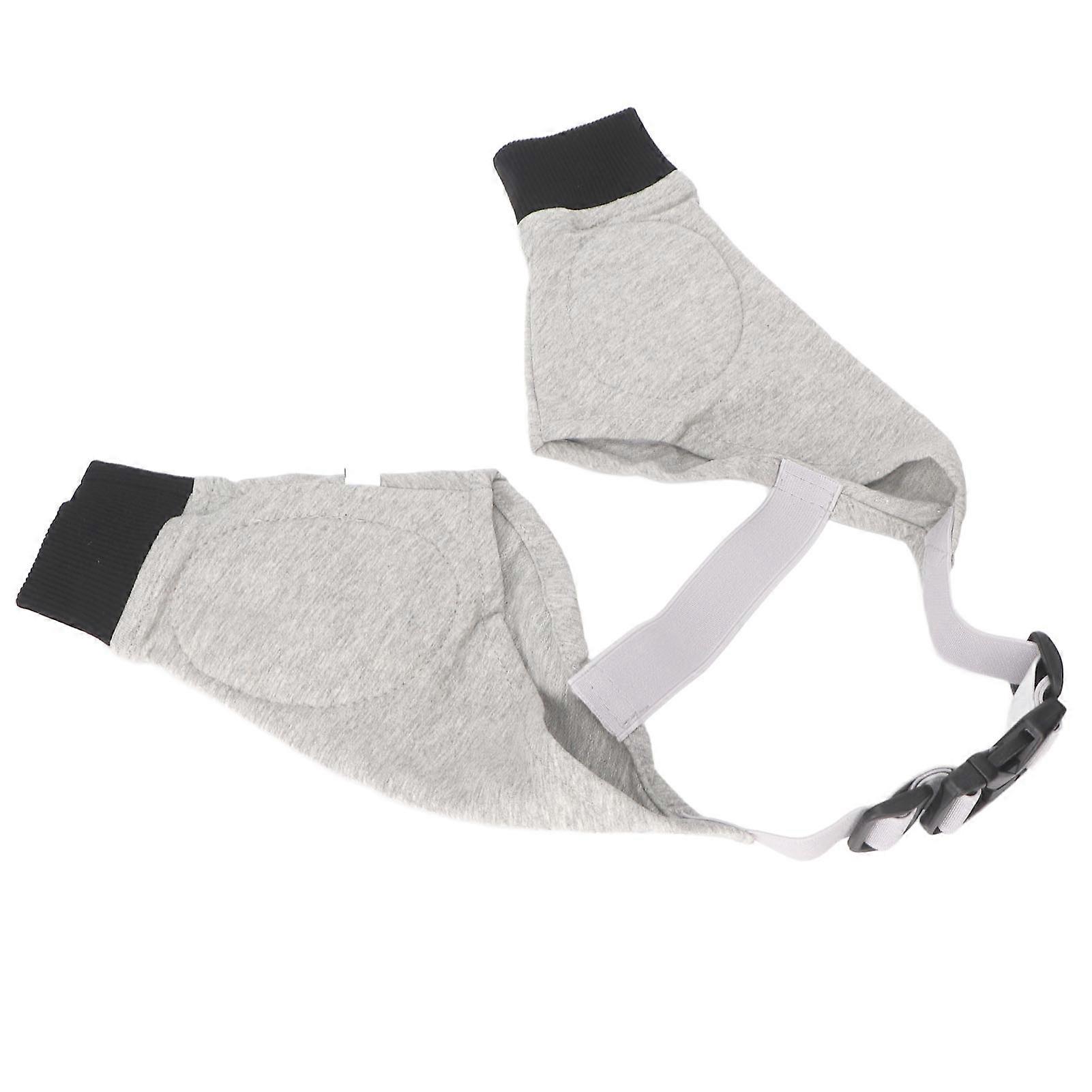 Dog Elbow Protector Joint Warming Breathable Adjustable Dog Front Leg Sleeve for Dogs Puppy Gray Black M 
