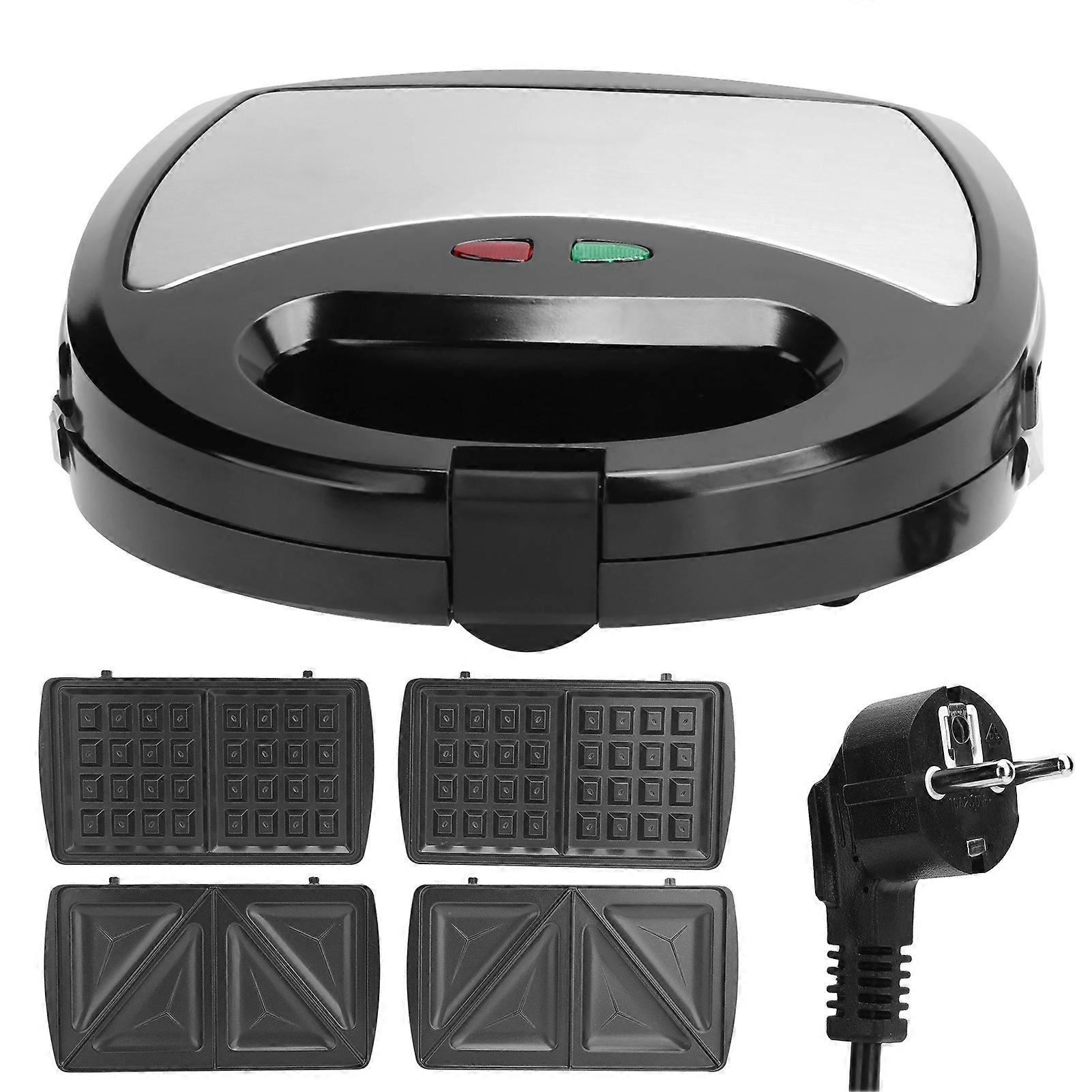 750W 3in1 Breakfast Machine DoubleSided Heating Sandwich Maker Electric Waffle Maker