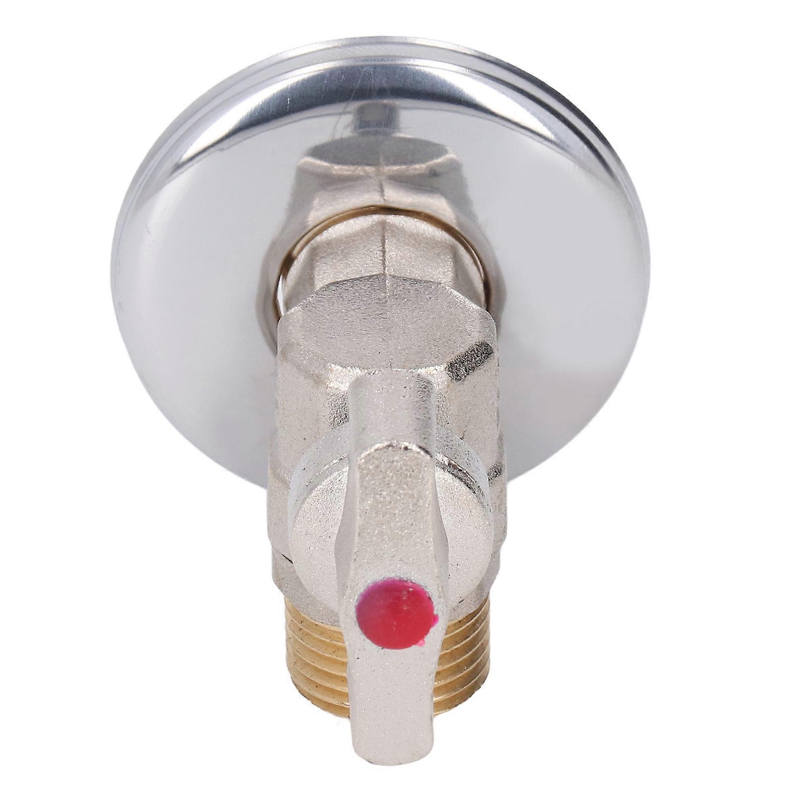G1/2 Thread Brass Triangle Valve Large Flow Cold Hot Water Angle Stop Valve for Kitchen Bathroom Red 