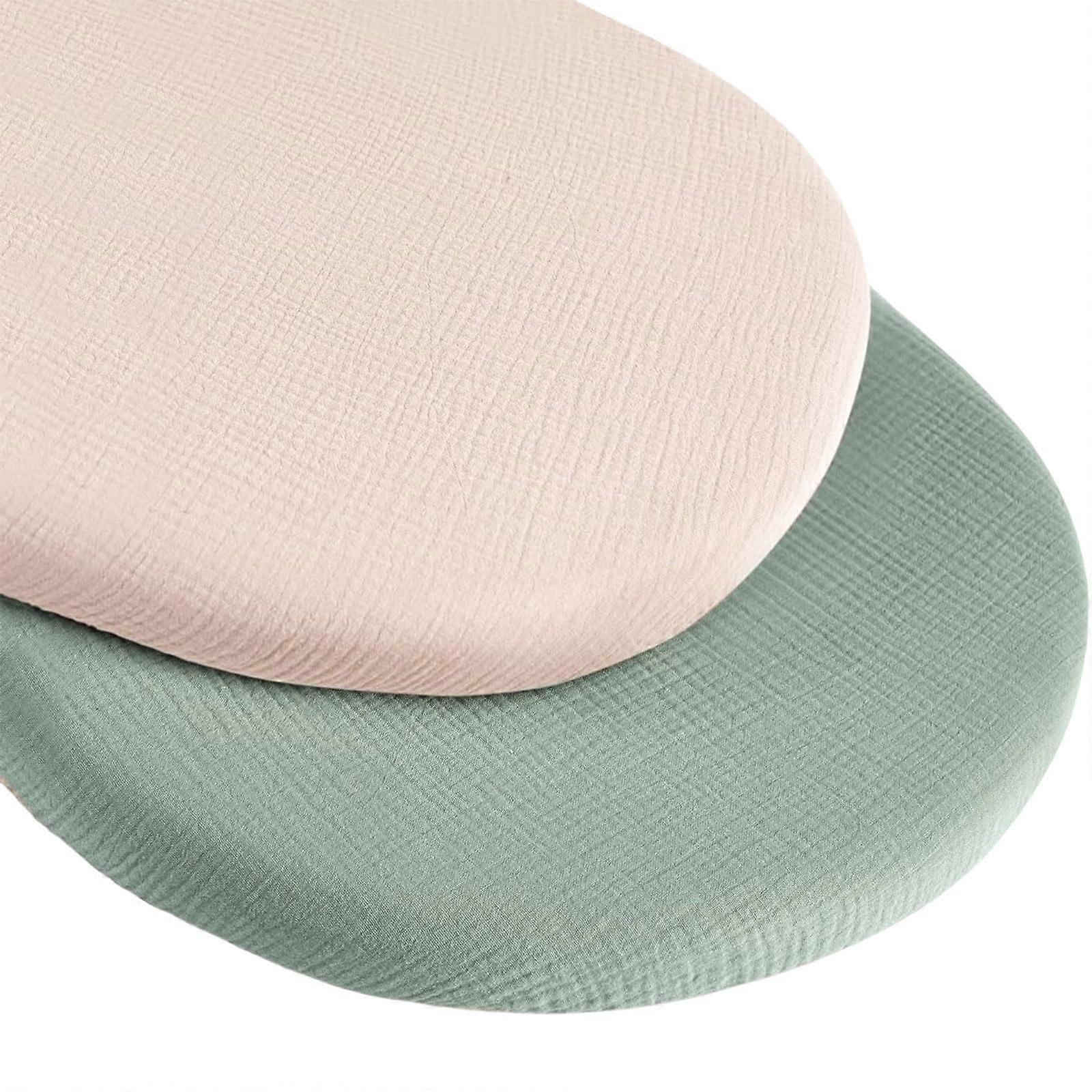 Baby Pad Sheet 2 Pack Stretchy Cotton Breathable Cradle Bassinet Fitted Mattress Bed Sheet Washable Outer Covers