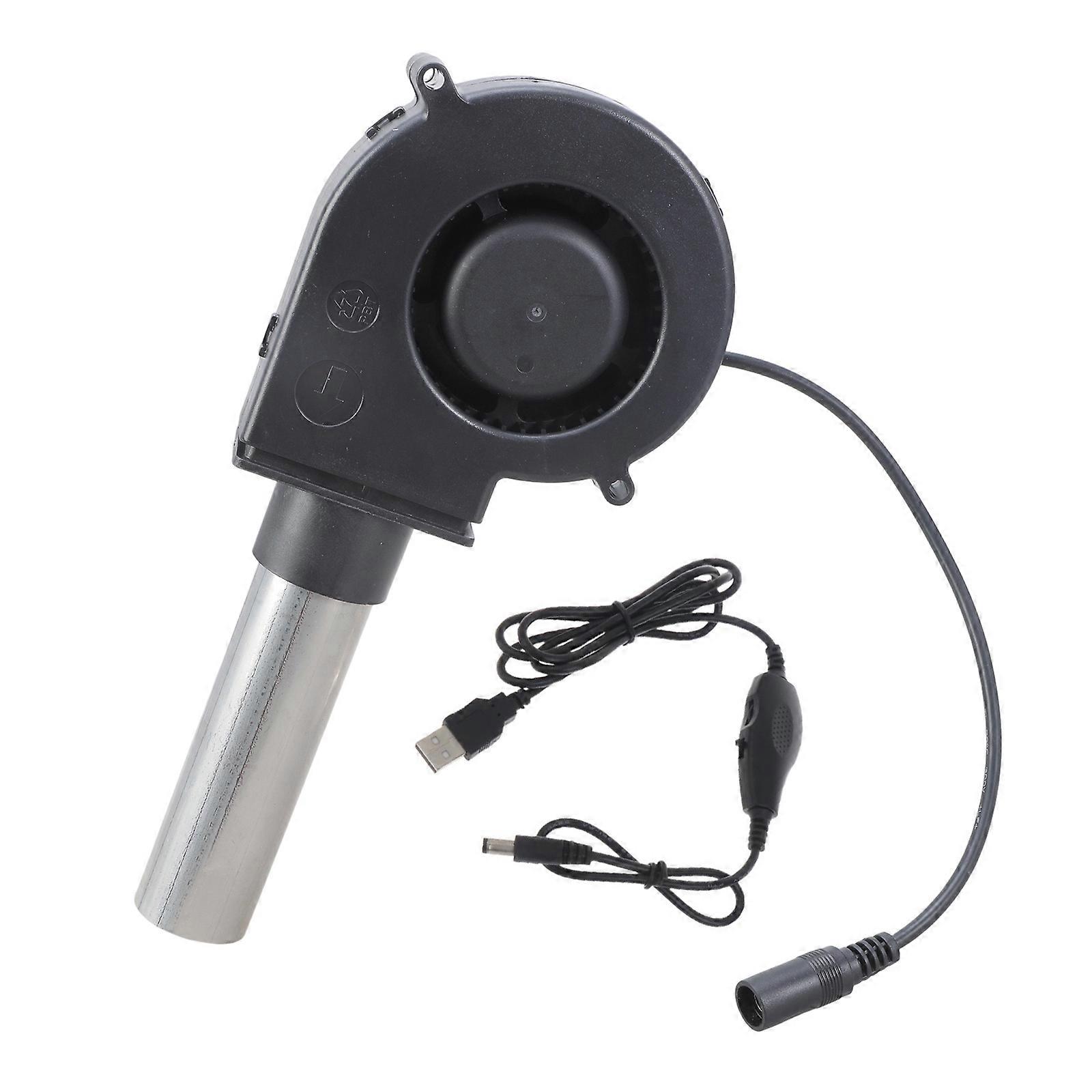 BBQ Air Blower Fan with USB Variable Speed Controller Centrifugal Fan for Camping Outdoor Quick Charcoal Starter Cooking Multicolor