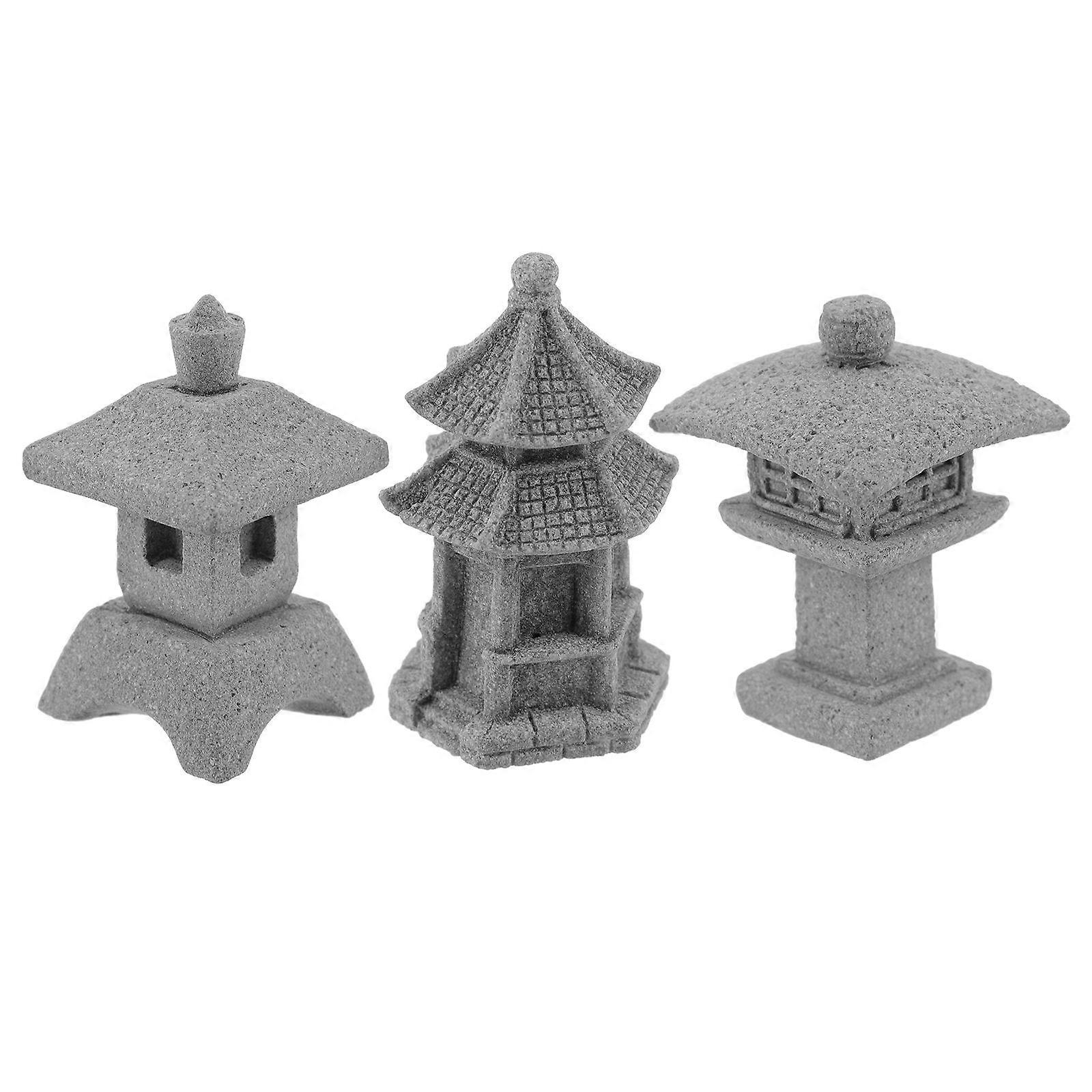 Grey Sandstone Statue for Decor with Durable Quality 3 Pieces