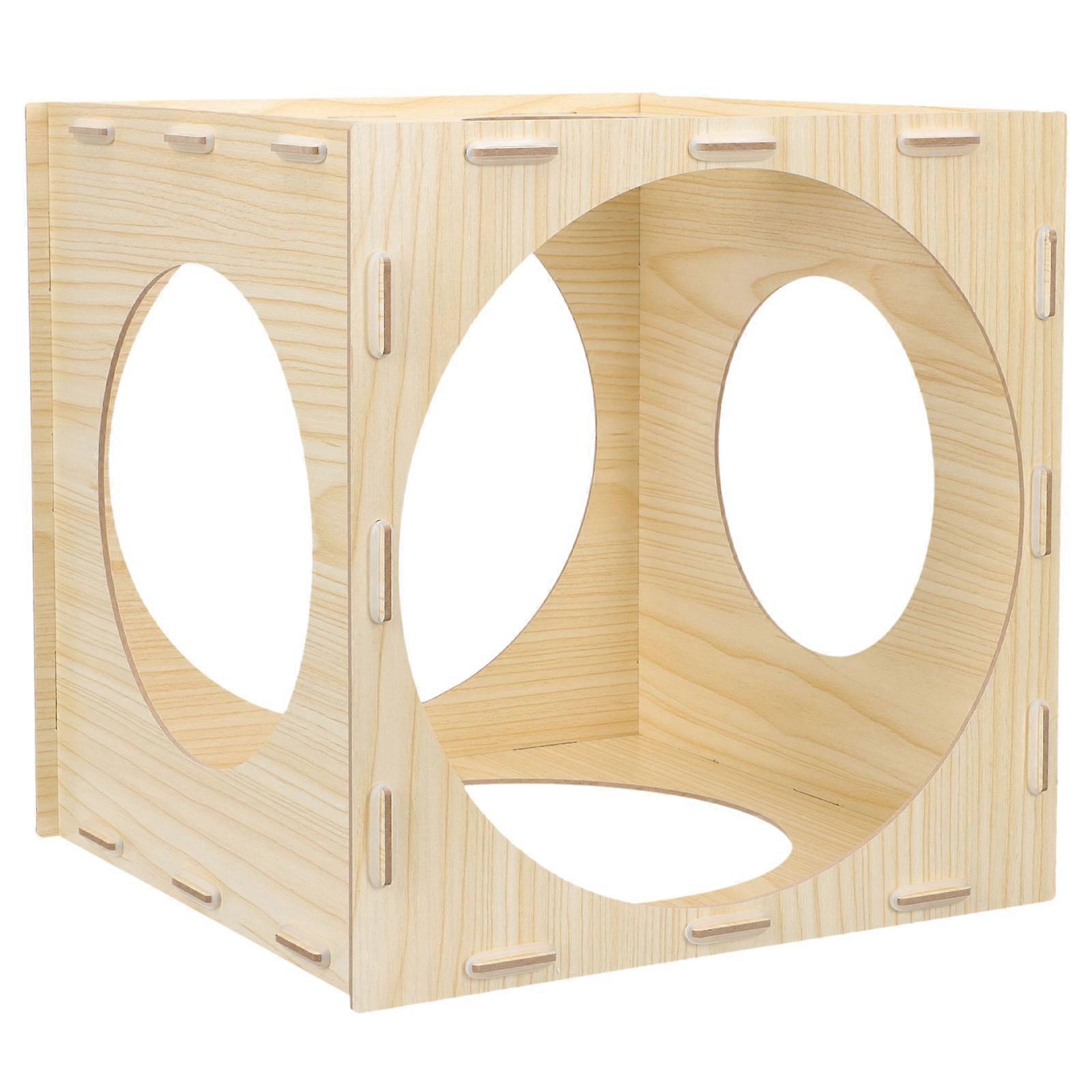 Khaki Measuring Device for Decor 9-Hole Balloon Sizer Made of Wood