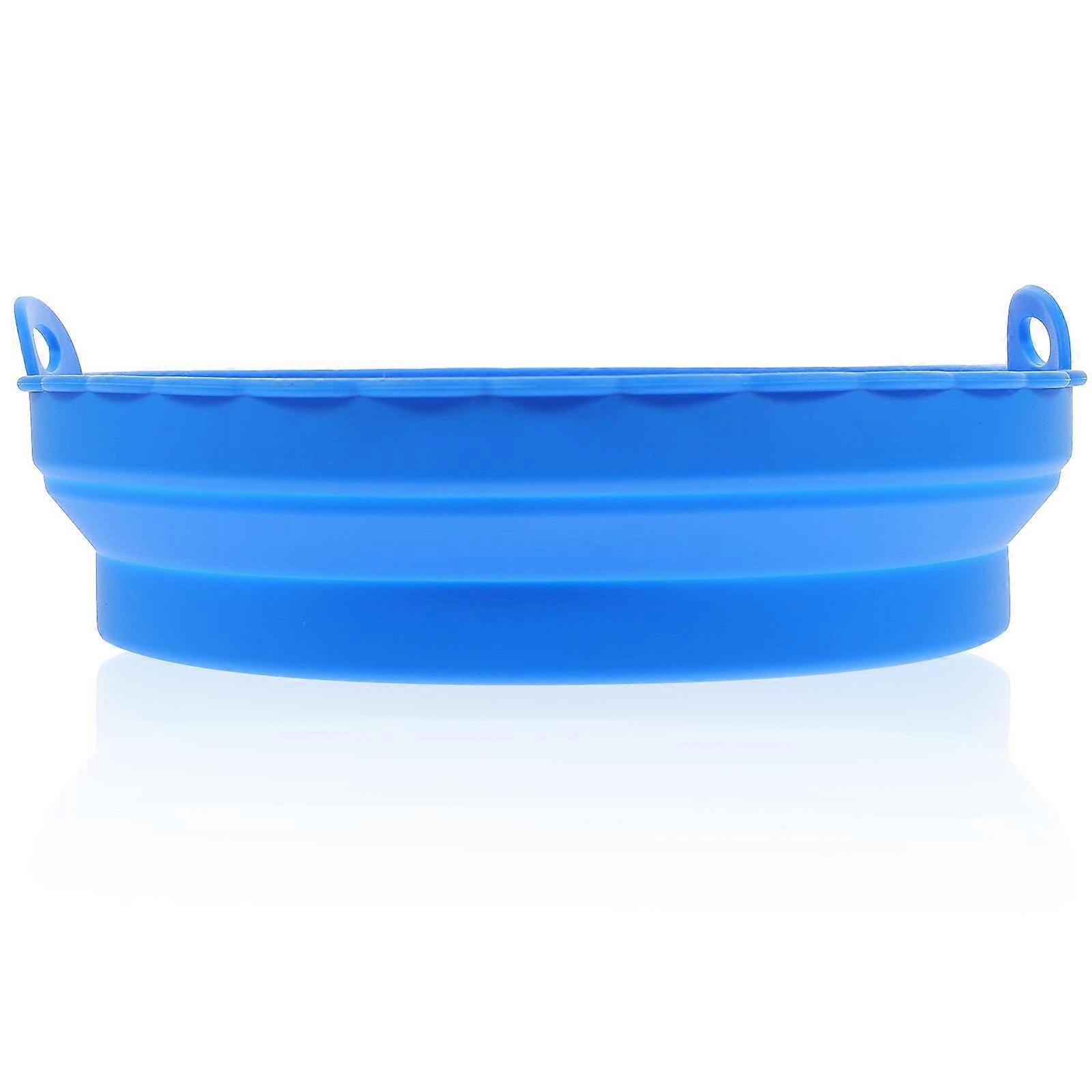 Airfryer Silicon Liner Blue Round Shape Air Fryer Accessory 7.86x7.86x1.38in Easy To Clean 1Set
