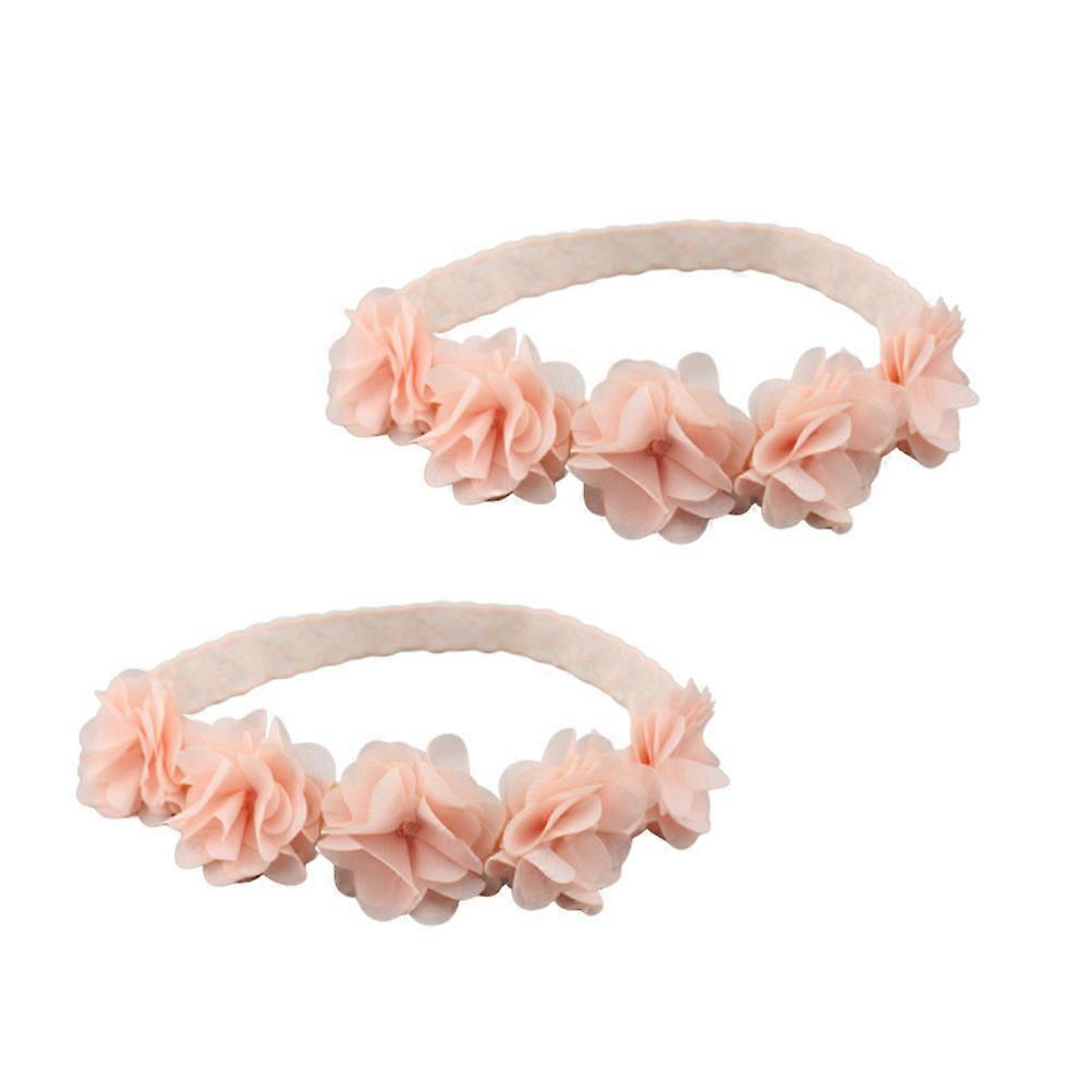 Toddlers Hair Band Girls Elastic Headbands Pink Color 21 x 4 x 1cm Size For Girls 2Pack