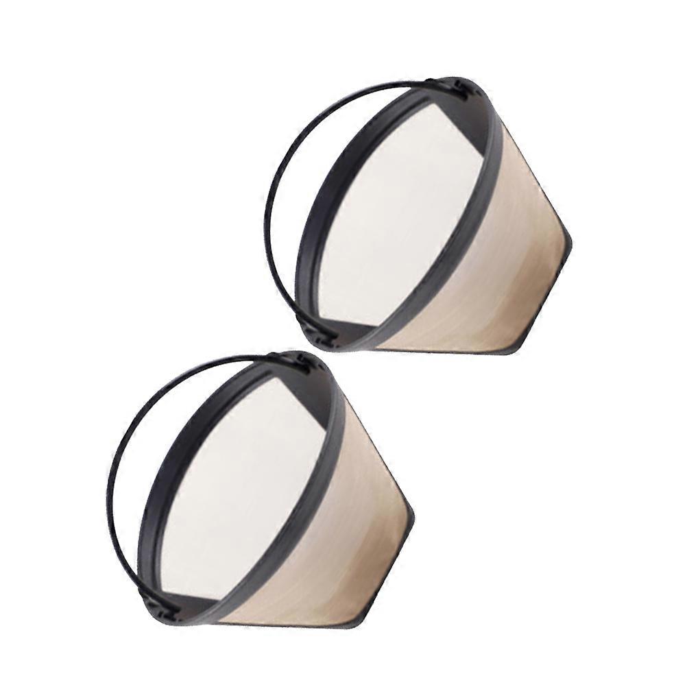 Filter Reusable Cone Shape Golden For Brewing Coffee Filtration 12.4x5.8x8.5cm 2Pack