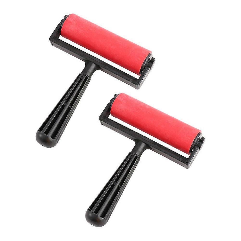 2 Pcs Durable Plastic Printmaking Roller Ink Rolling Tool for Crafting Easy Grip Drawing Supplies for Painting and Art Projects