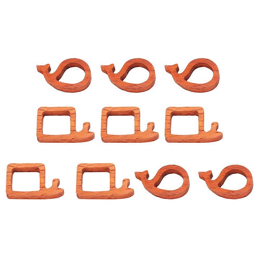 Solid Wood Crafts Pendant Creative Resin Pendant Diy Projects Gift Making Light Brown 10Set