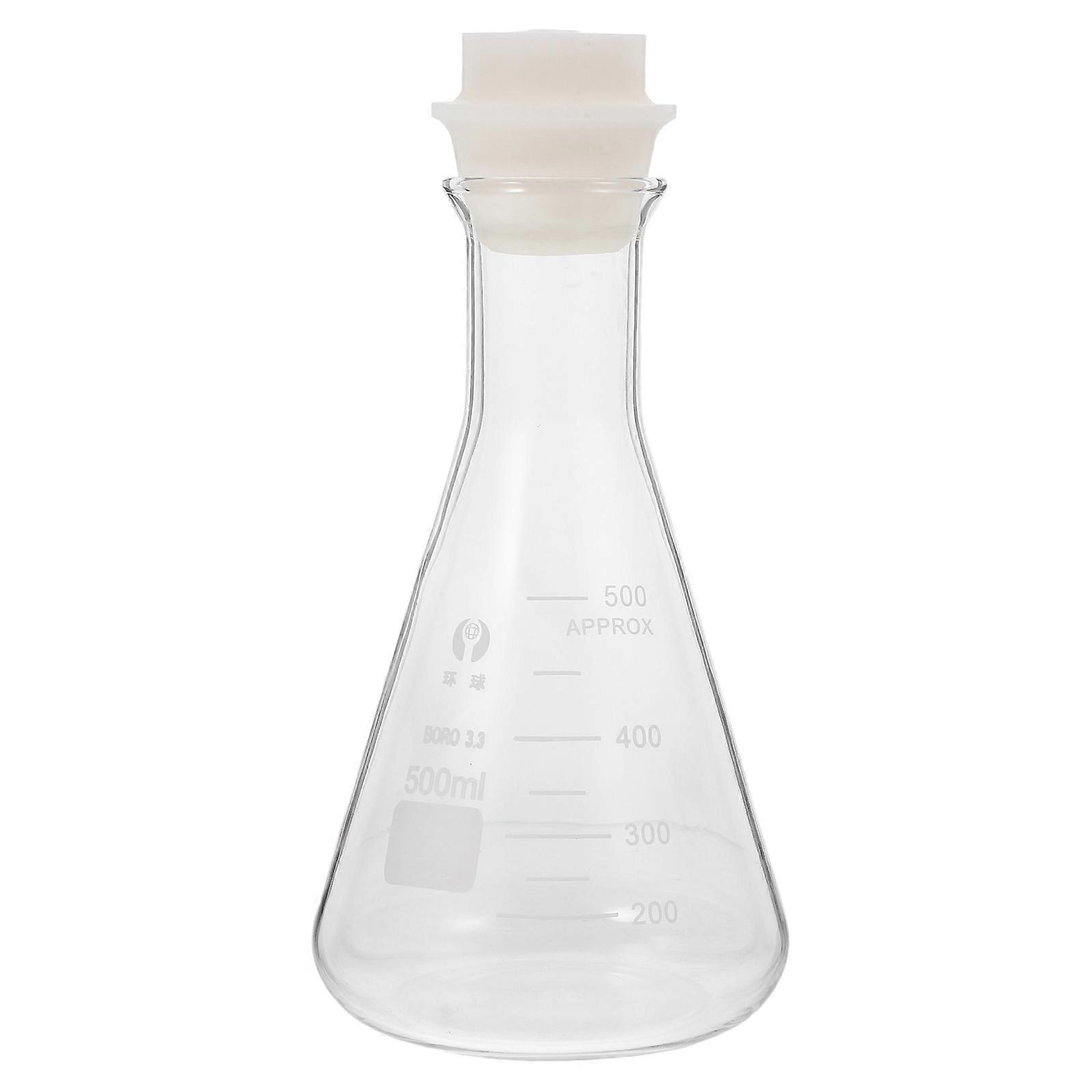 Wide Mouth Erlenmeyer Flasks for Laboratory Experiments Standard Capacity Smooth Rounded Edges 500ml 1Pcs