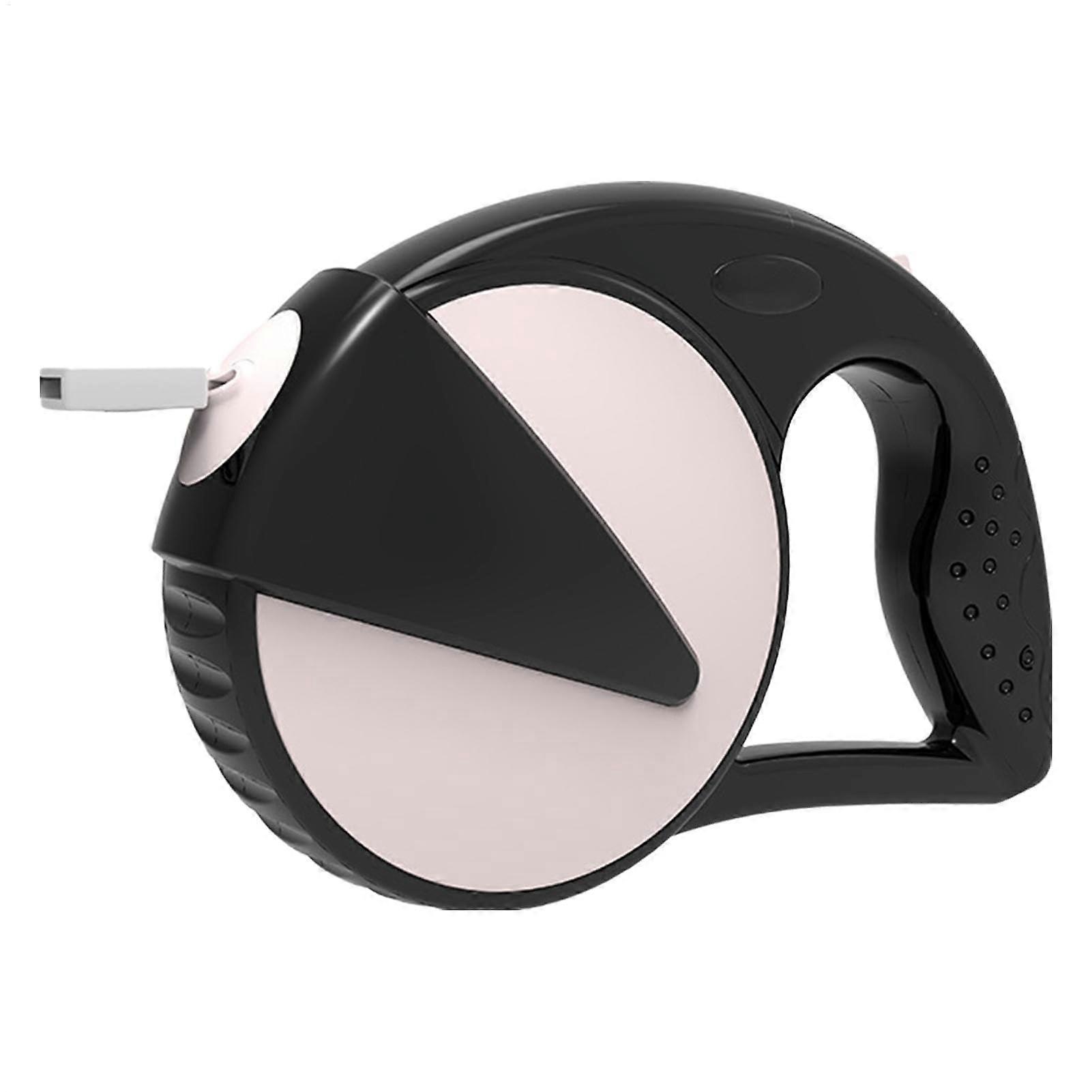Retractable dog leash, 5 m, sturdy long dog leash, retractable dog training leash, thick dog leash with nonslip handle for dogs, light pink, black