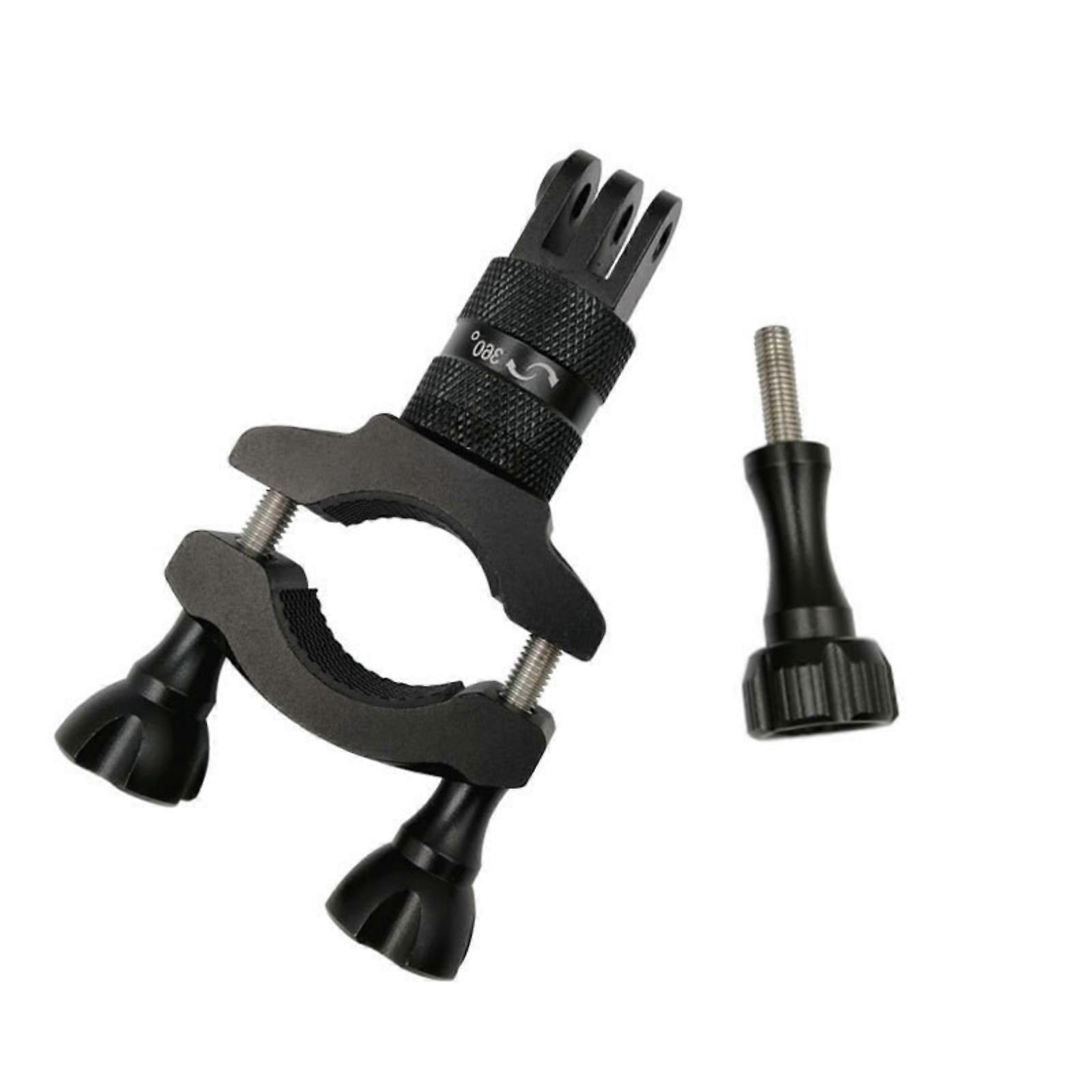Aluminum Alloy Construction 360 Degree Rotating Mount Holder for Action Cameras on Motorcycle Bicycles Handlebar Multicolor