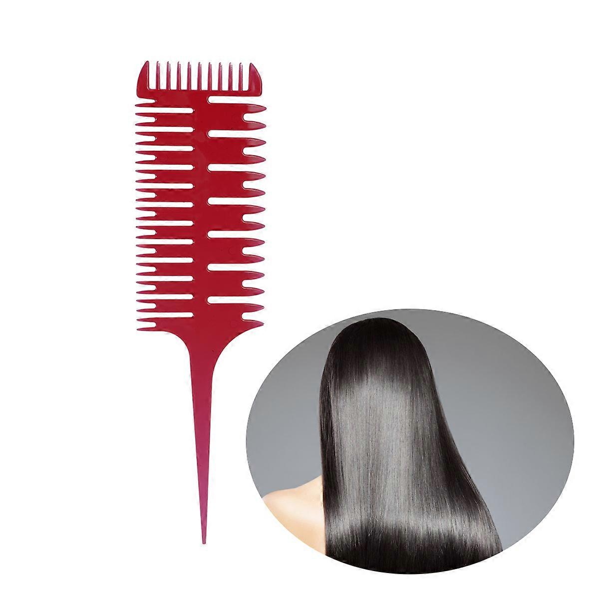 Professional Hair Comb for Dyeing with Ergonomic Handle and Smooth Brush Teeth 3 Sides Fishbone