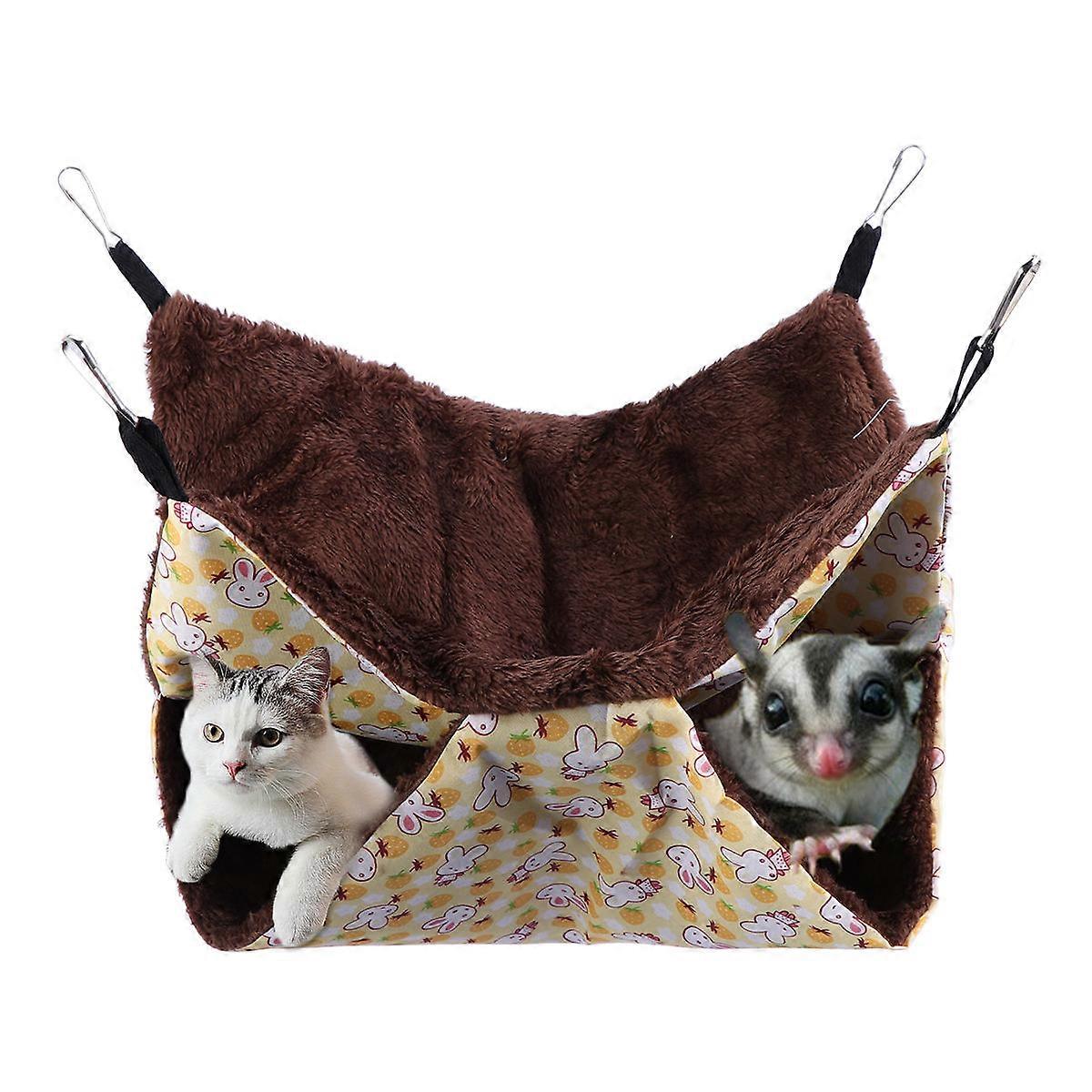 Small Animal Nesting Bed Pet Hanging Bed Machine Washable Squirrel Hammock 20x20cm 1Pack