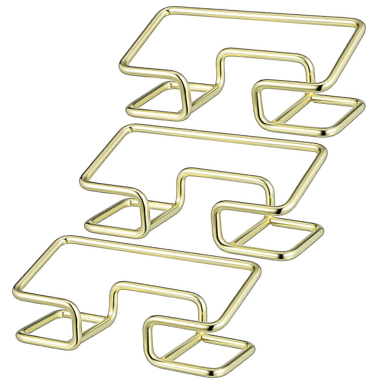 Desk Name Card Holder Business Card Storage Visiting Card Holder Conferences Meetings Stable Display Golden 3.9×1.9×1.4in 3Pcs