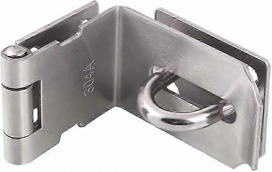 Stainless Steel 90 Degree Door Hasp Latch for Push, Sliding, Barn Doors Security Clasp Locking Mechanism Right Angle Padlock Holder