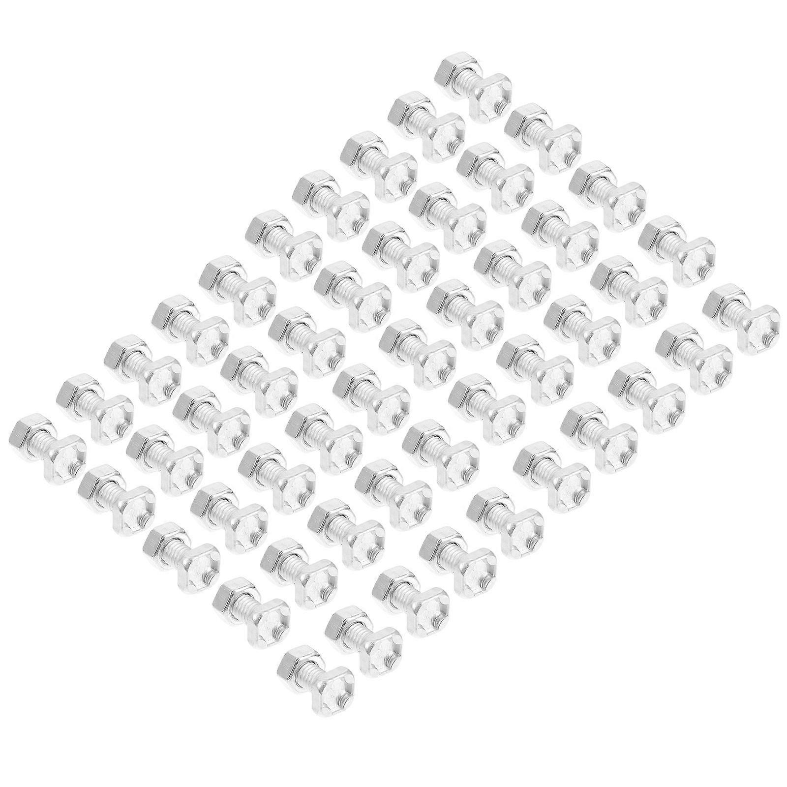 Bolts And Nuts Kit Greenhouse Repairing Bolts Nuts Silver 1.5X1X1CM Rust-Proof 50Sets