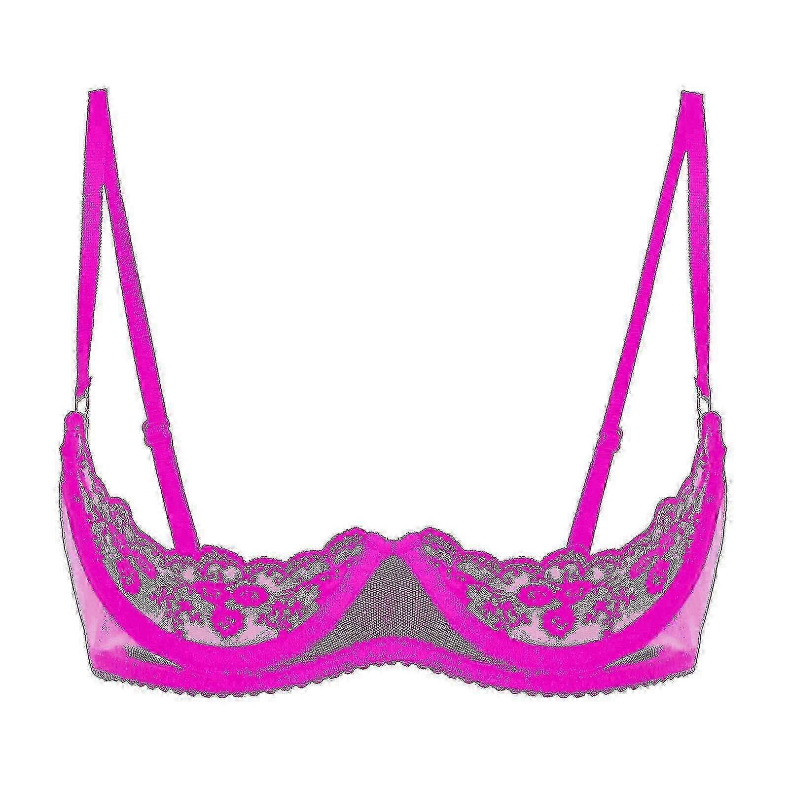 2025 Lace Bra with Push-Up and Underwire Open Cup Sponge Padded Bras for Women with Adjustable Straps - Yvan