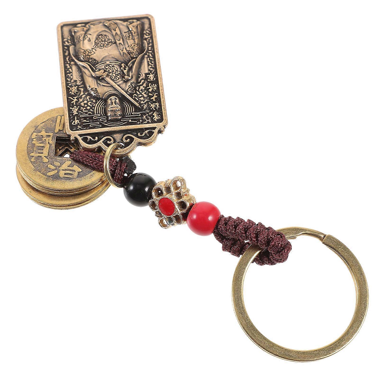 Taisui Amulet Keychain 1 Set Chinese Style Bag Hanging Ornament Keyring