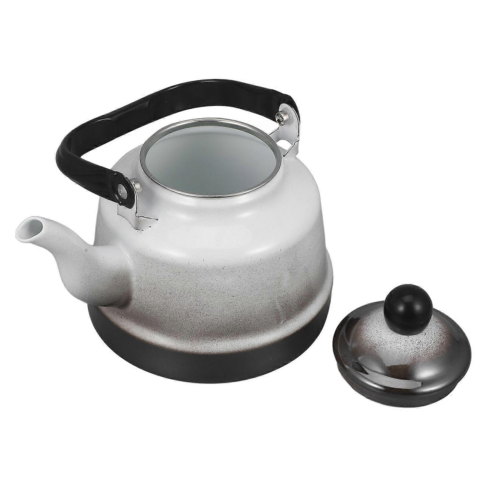 OUNONA Vintage Enamel Tea Kettle Pot for Water Boiling 1.7L