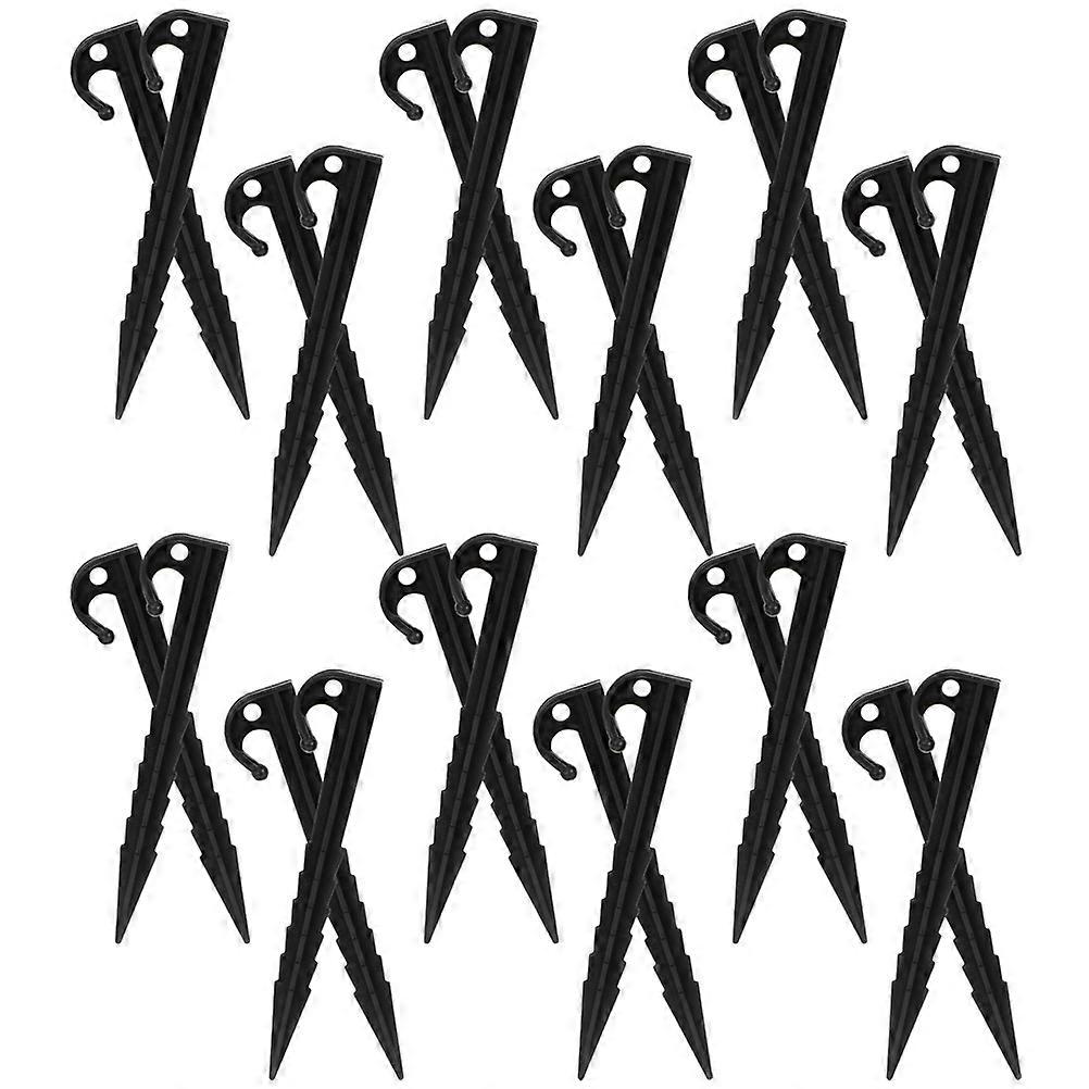 50 Pieces Black Plastic Tent Stakes for Outdoor Use Strong and Durable with Sharp Tips Easy to