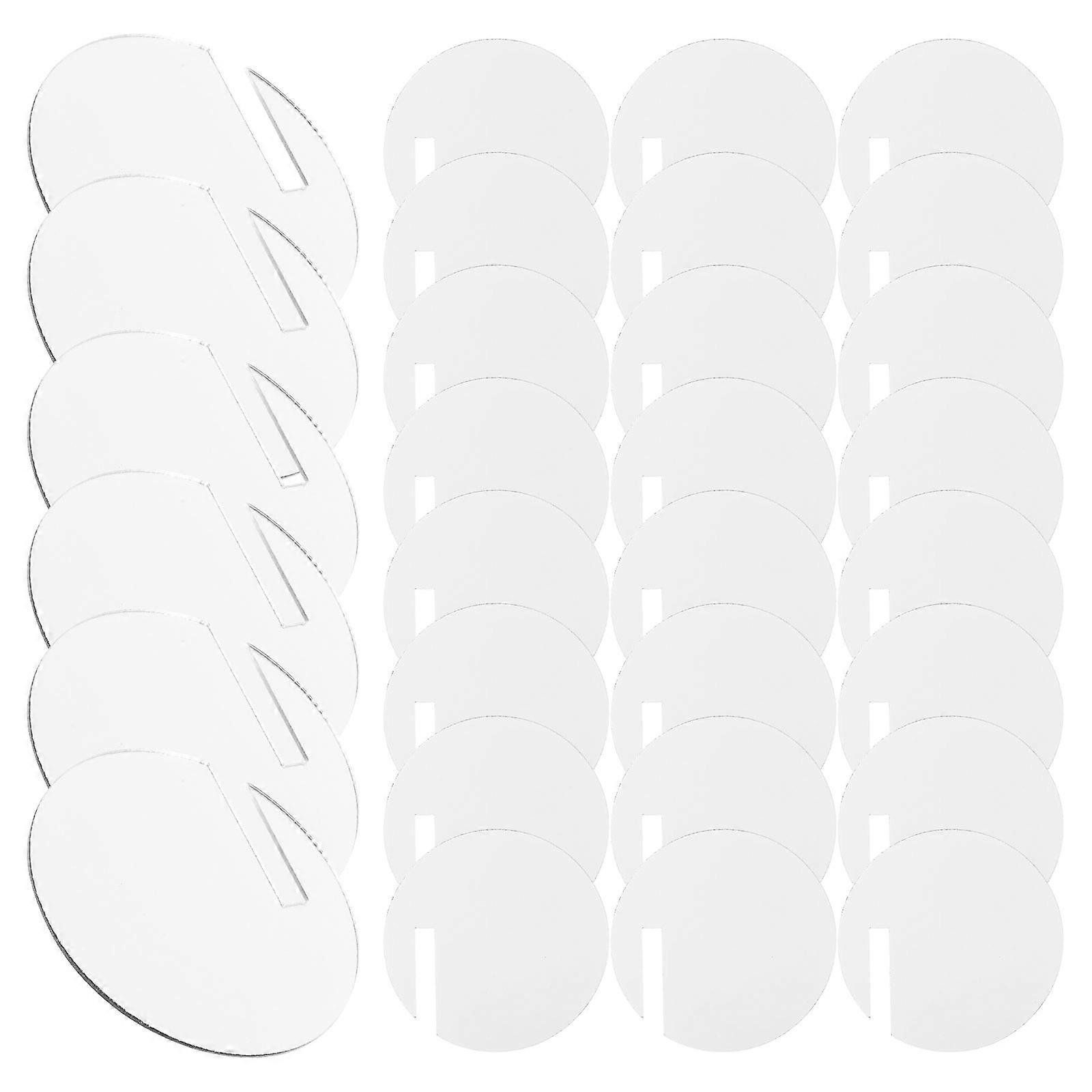 Reusable Acrylic Drink Tags for Parties and Gatherings with Round Shape Transparent Wine Glass Markers 30pcs
