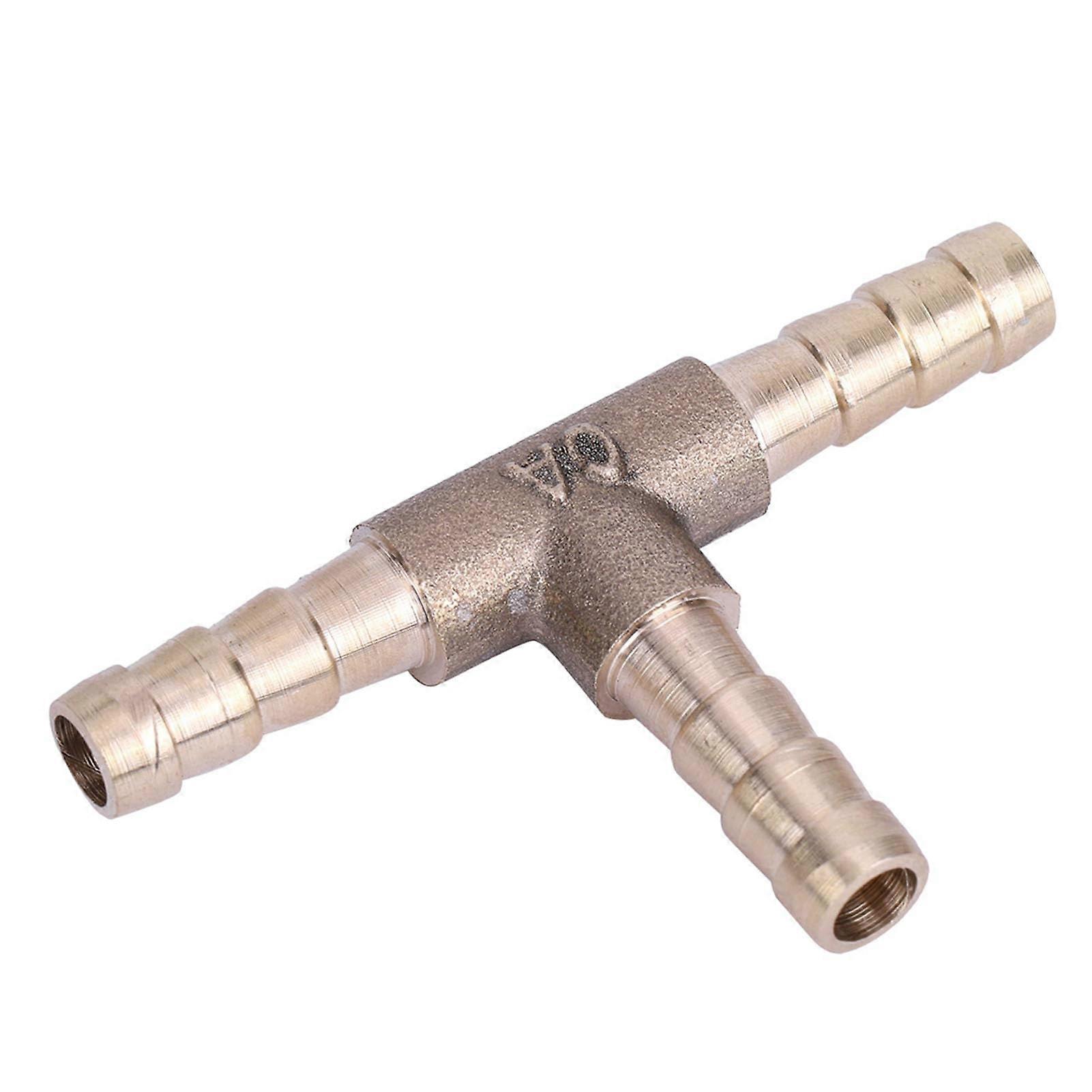 Brass T Piece Fuel Hose Connector 3-Way 6 mm Diameter, Easy Install, Compatible with Air Oil Gas, Versatile Connection
