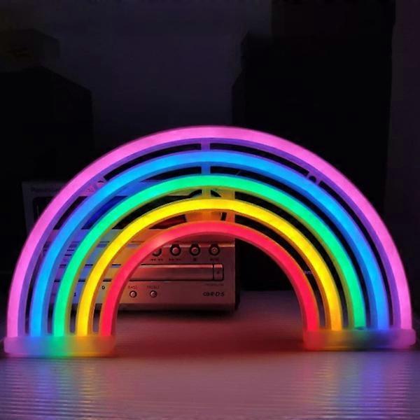 Enseigne au néon, veilleuse arc-en-ciel, veilleuse LED, veilleuse murale, néon LED, enseignes lumineuses, chauve-souris