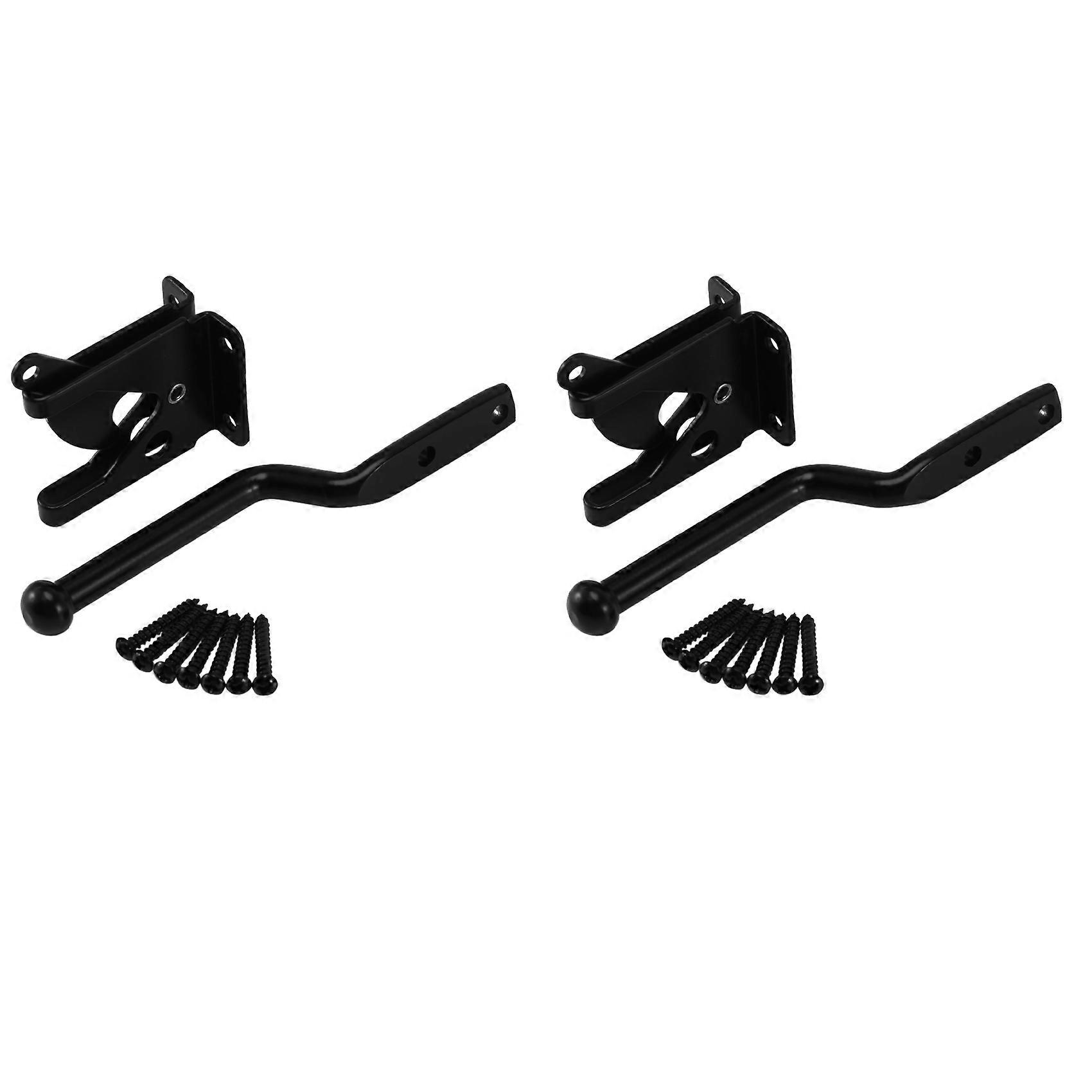 2X Self Locking Gate Latch Automatic Heavy Force Lever Fence Gate Lock for Wood Fence Gate Door Latc