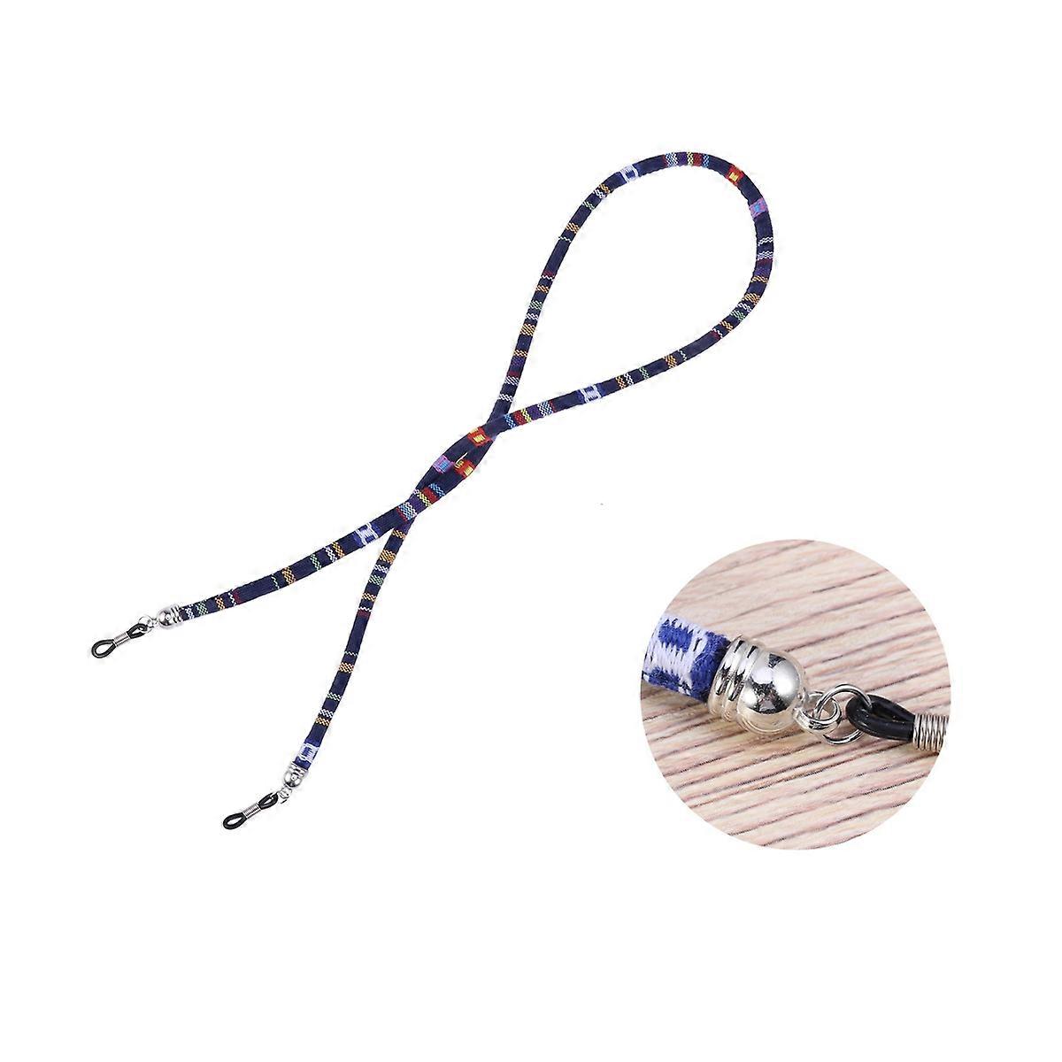 Blue Cotton Eyeglasses Chain with Delicate Ethnic Style for Universal Compatibility and