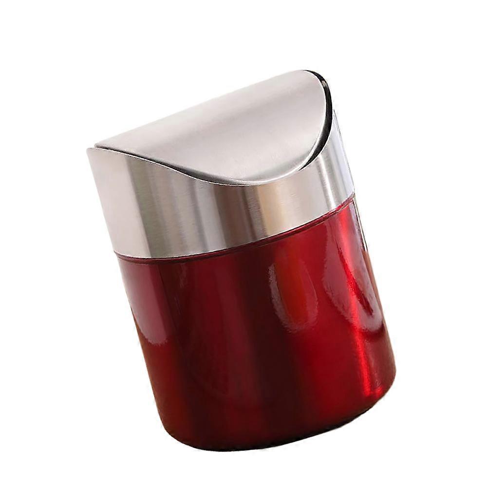 Stainless Steel Trash Can for Home in Red Color Compact Size Easy to Carry and Use Durably