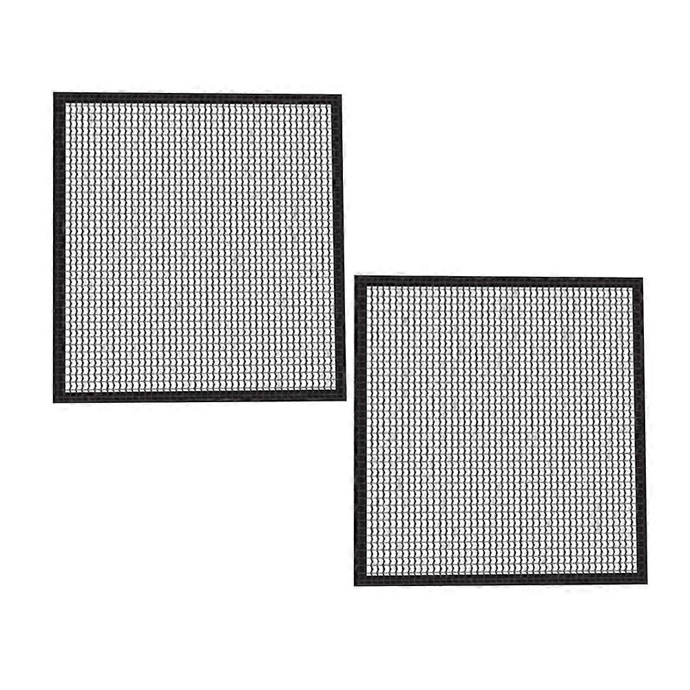Black Coated Mesh Grill Mat for Barbecue Use Keeps Food from Falling 2pcs 15.75x19.69in