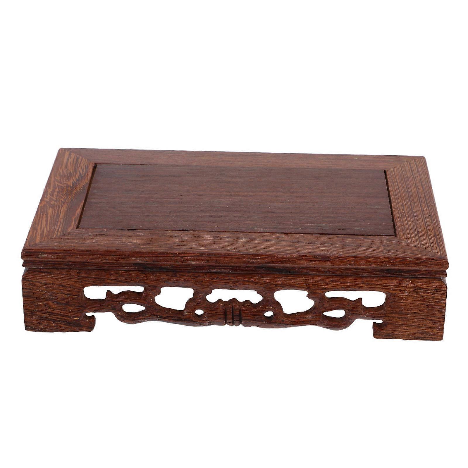 Rectangular Solid Wood Display Stand Base for Vases, Ornaments, and Sculptures – Stable Craft Riser for Artistic Home Decoration