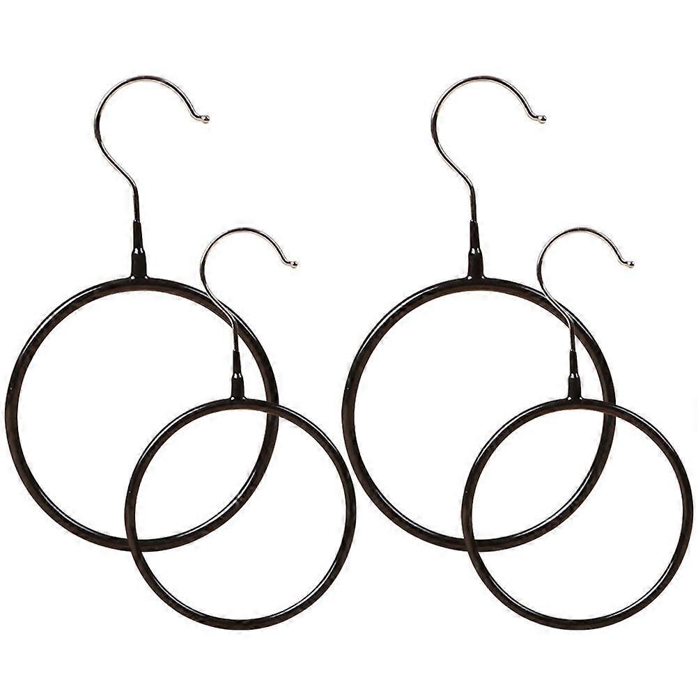 Black Scarf Organizer with Smooth Metal Ring for Storing Shawls Ties Belts 4pcs