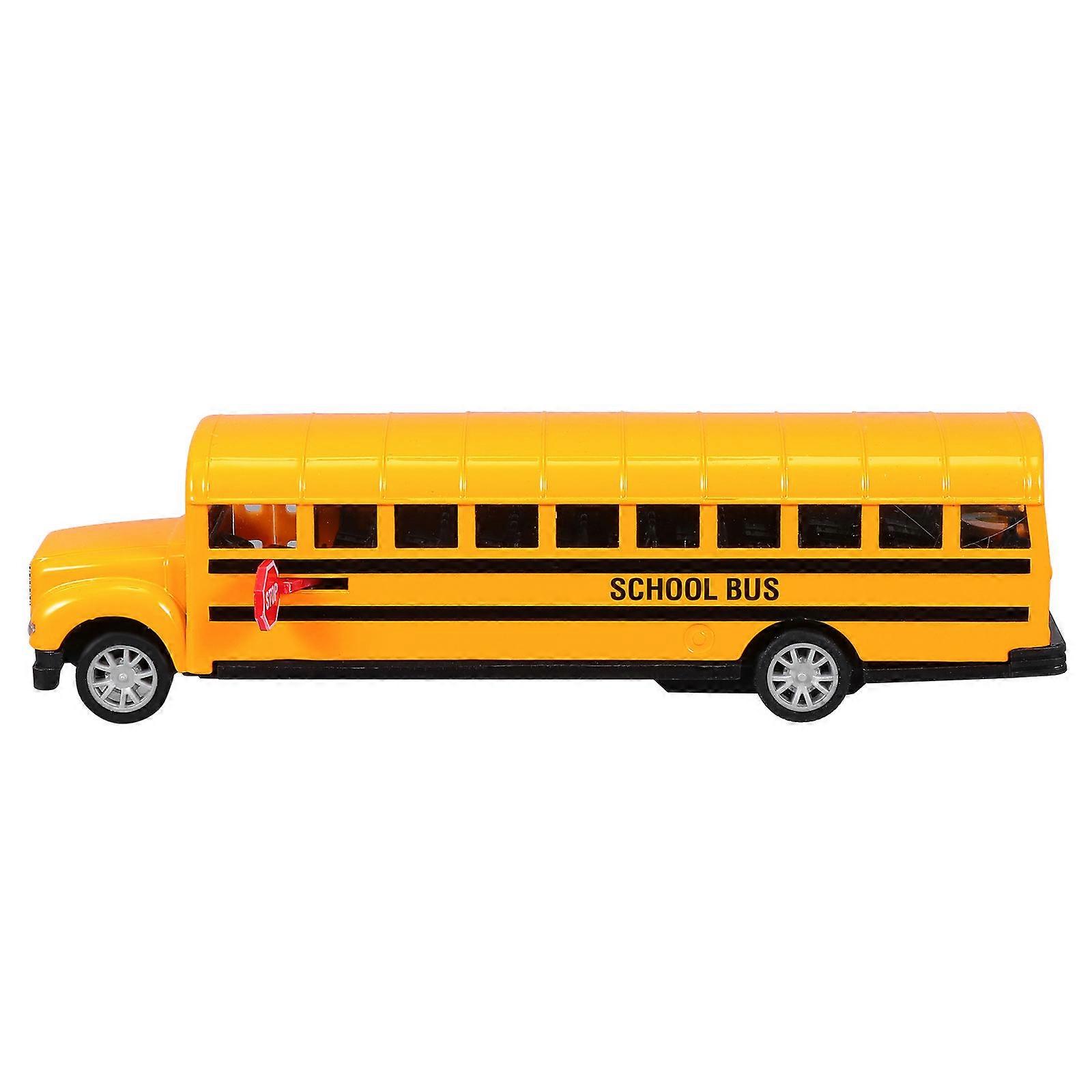1Pc Toy School Bus Car Large Pull Back Function Ideal For Children Indoor Outdoor Scenarios