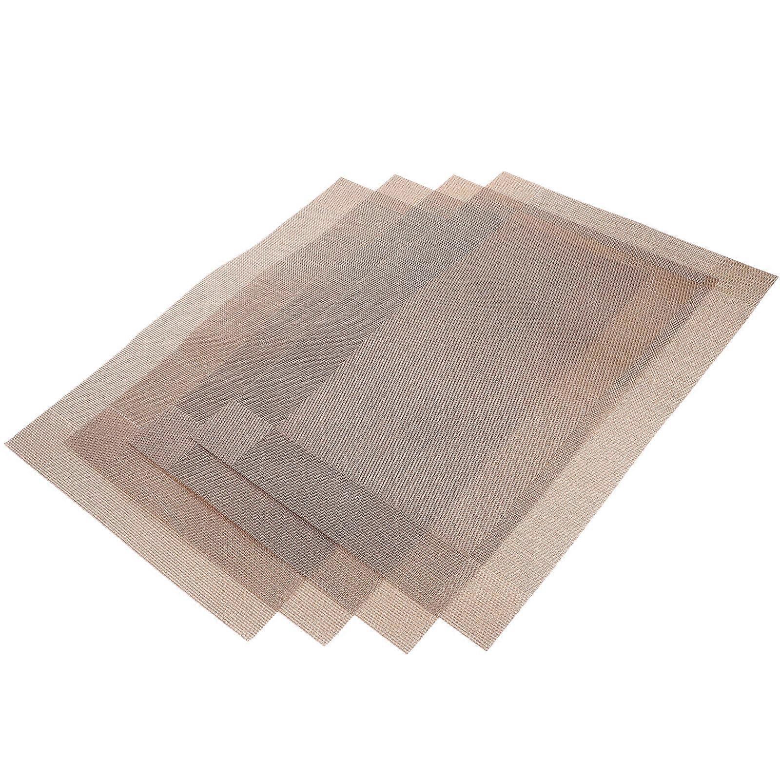 Practical Anti Skid Place Mats Set 4Pcs Heat Resistant for Tableware Light Brown Size 45X30CM